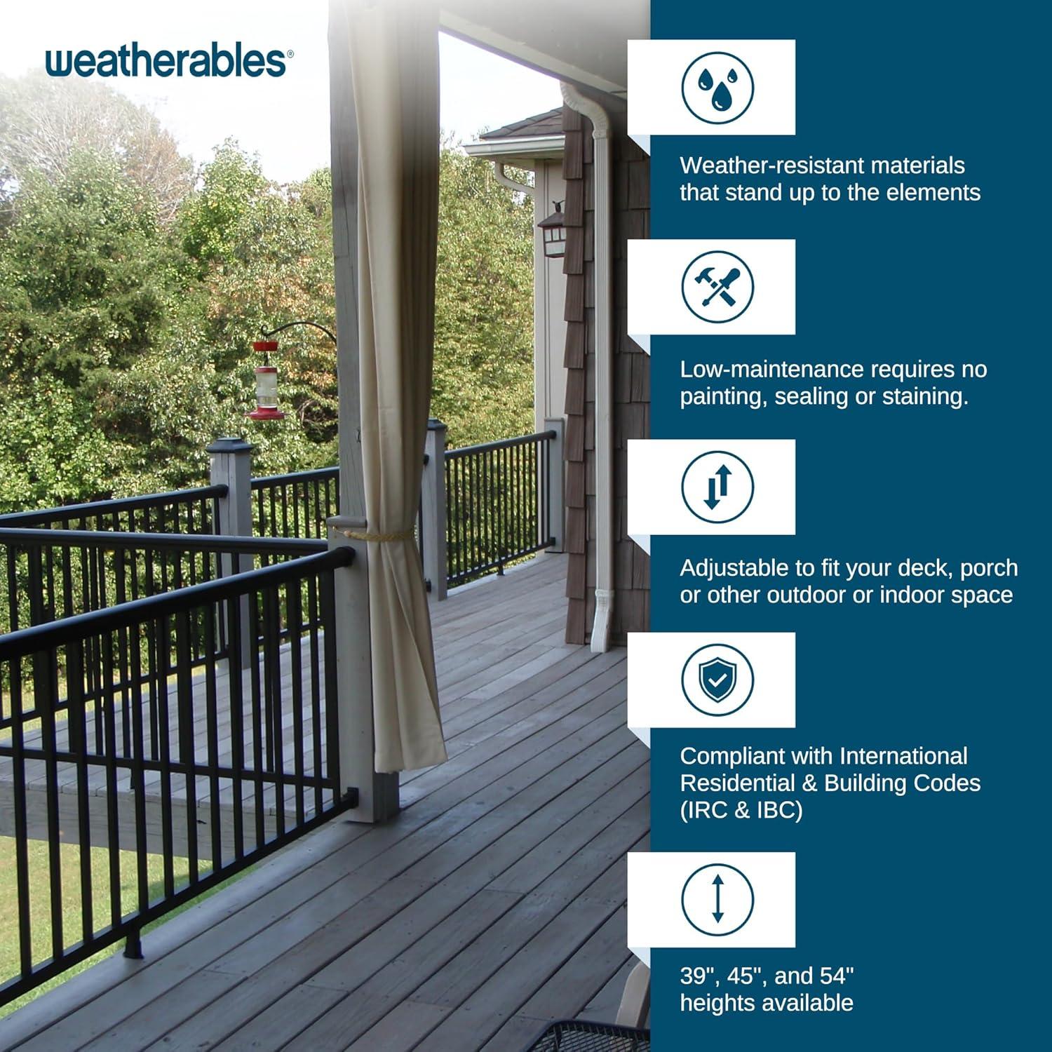 Weatherables Aluminum Railing Post Kit – Aluminum Post Kit for Arlington, Georgetown, and Cornell Railing Kits, Made with Durable Black Textured Powder-Coat Finish (3 in. x 3 in. x 54 in.)