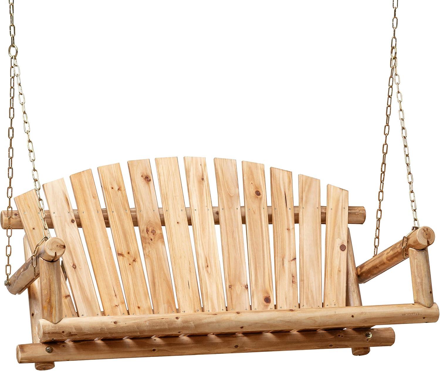 Anraja 4 Foot 2 Seat Porch Swing Hanging Wood, Unfinished