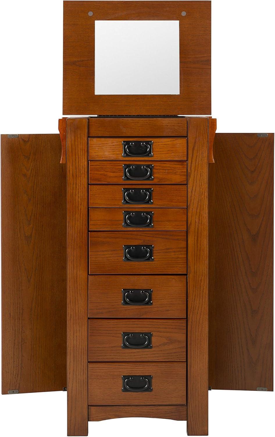 Powell Anna Lee Jewelry Armoire, Oak