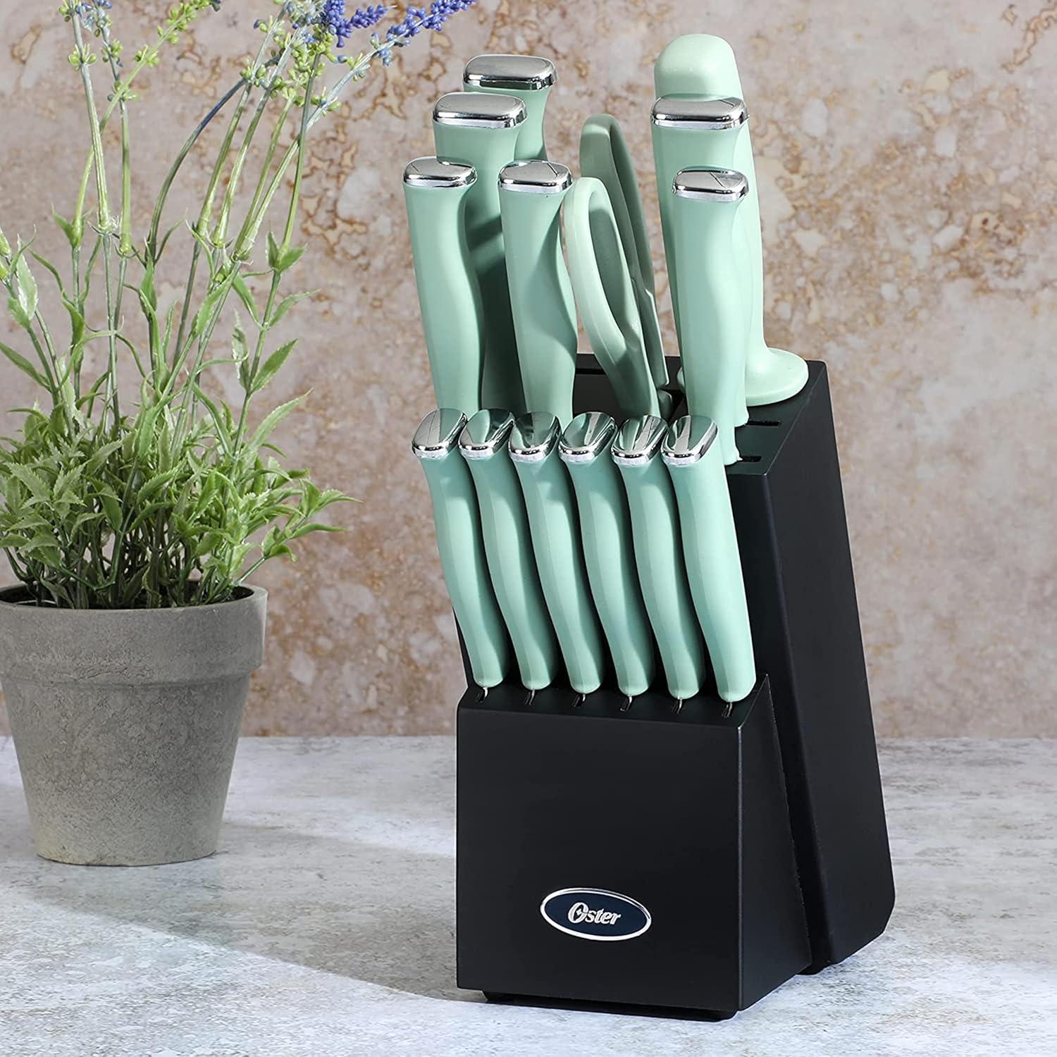 Oster 15 Piece Stainless Steel Blade Cutlery Set in Dark Blue