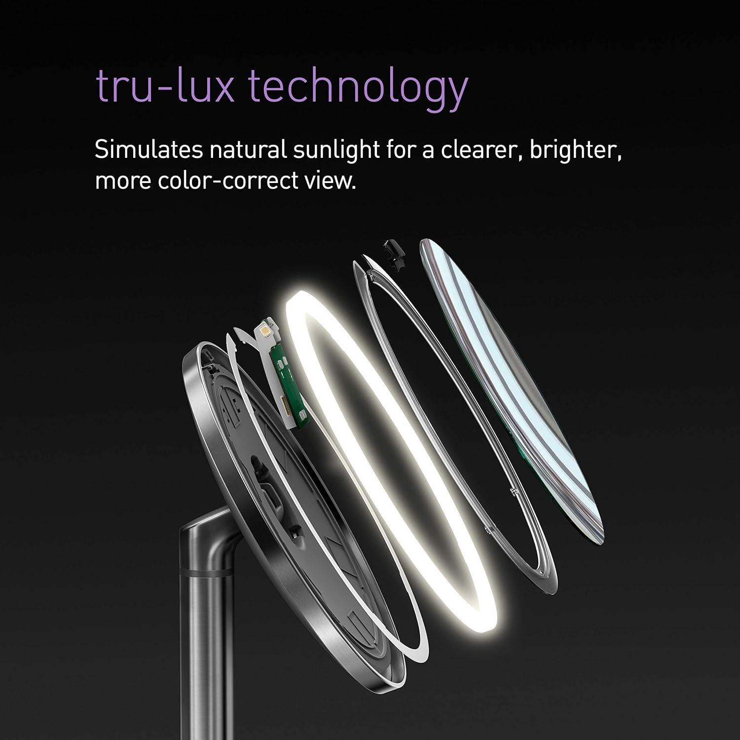 Simplehuman 5" Round Rechargeable Mini Travel Sensor Makeup Mirror, 10x Magnification