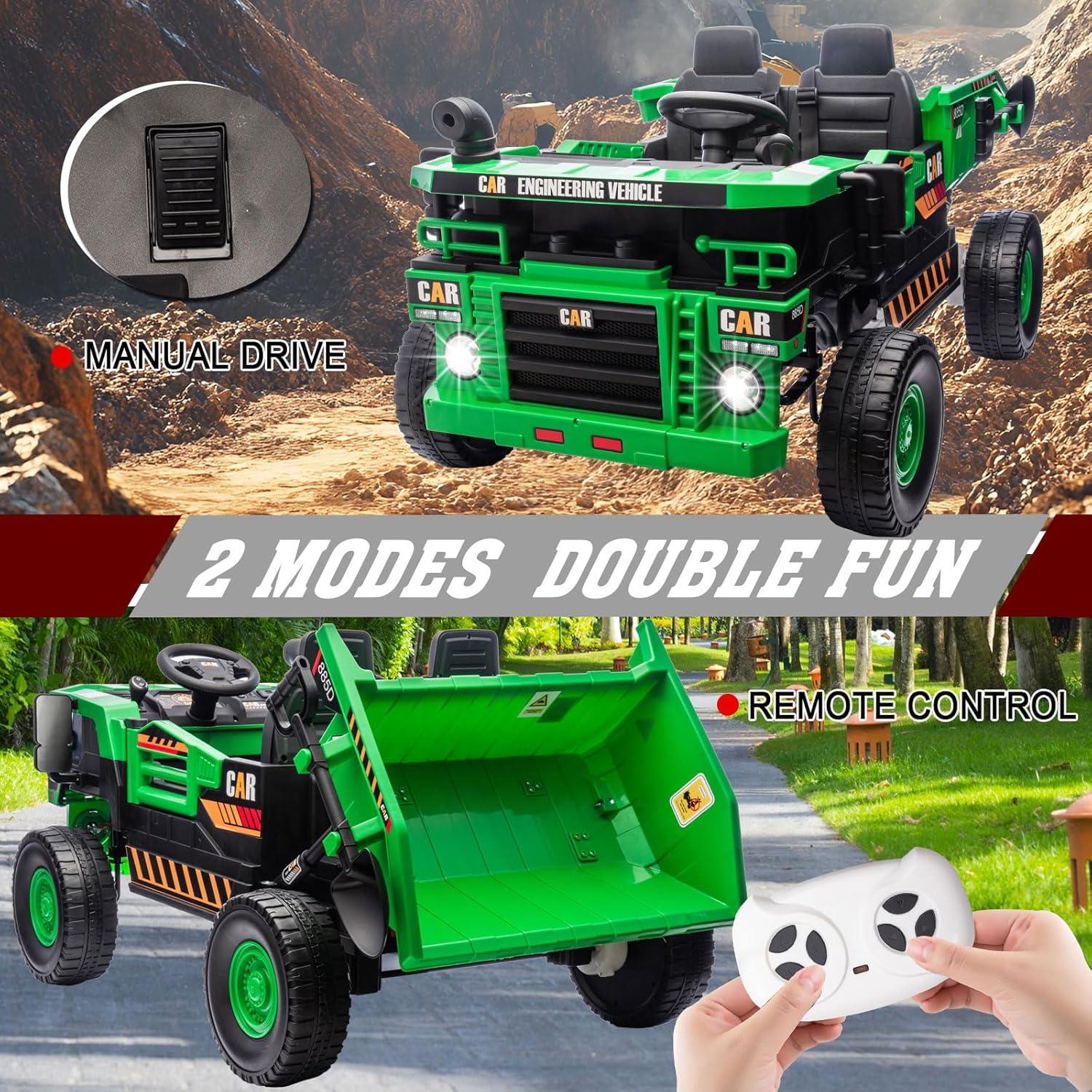 Himimi Delia Himimi 24 Voltage  Ride On Dump Truck, 2 Seater Kids UTV with Electric Dump Bed, Remote Control