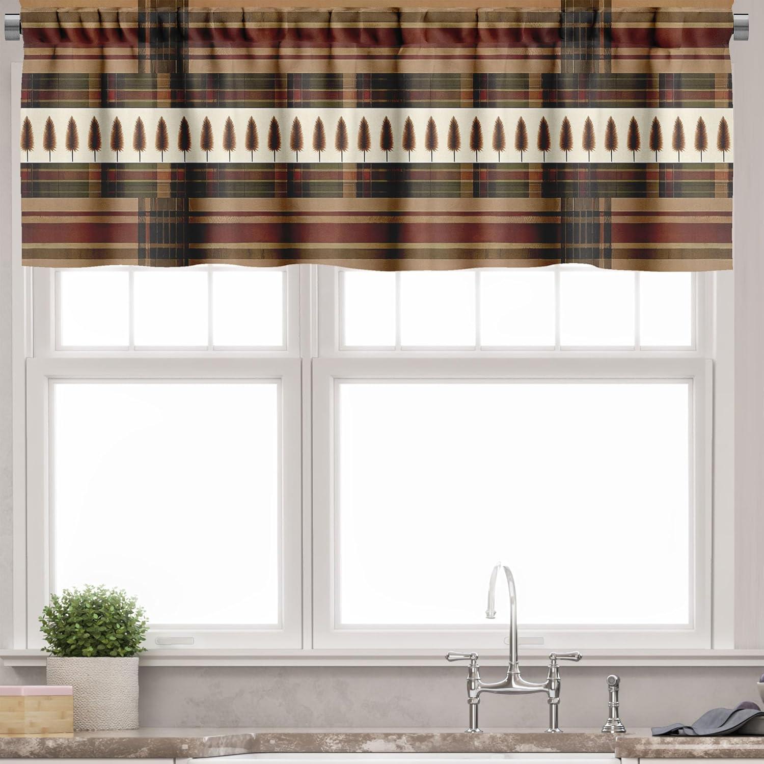 Floral Tailored 55'' W Kitchen Curtain