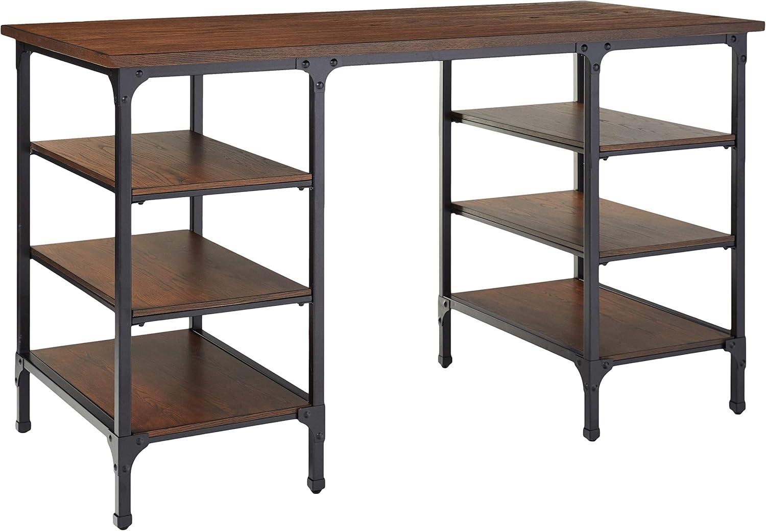 Millwood Metal Counter Height Writing Desk in Brown and Black - Lexicon