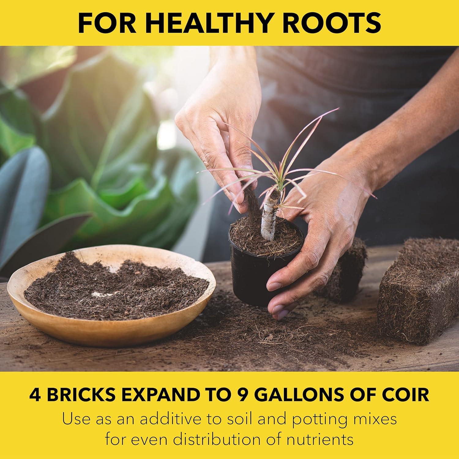 Harris COCO-4 Coco Coir Coconut Fiber Potting Mix - 4 lbs - Case of 4