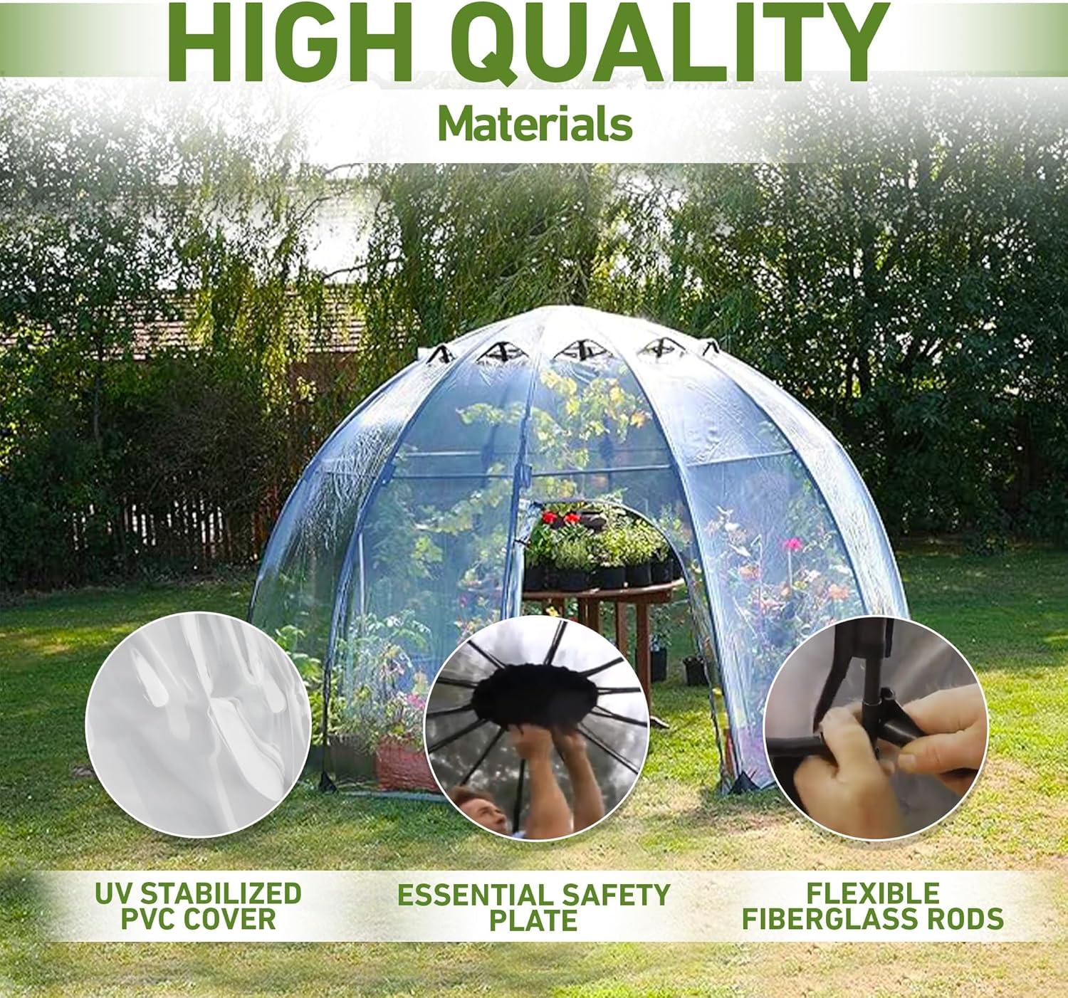 Haxnicks 11.5 Ft. W x 11.5 Ft. D Large Sunbubble Greenhouse