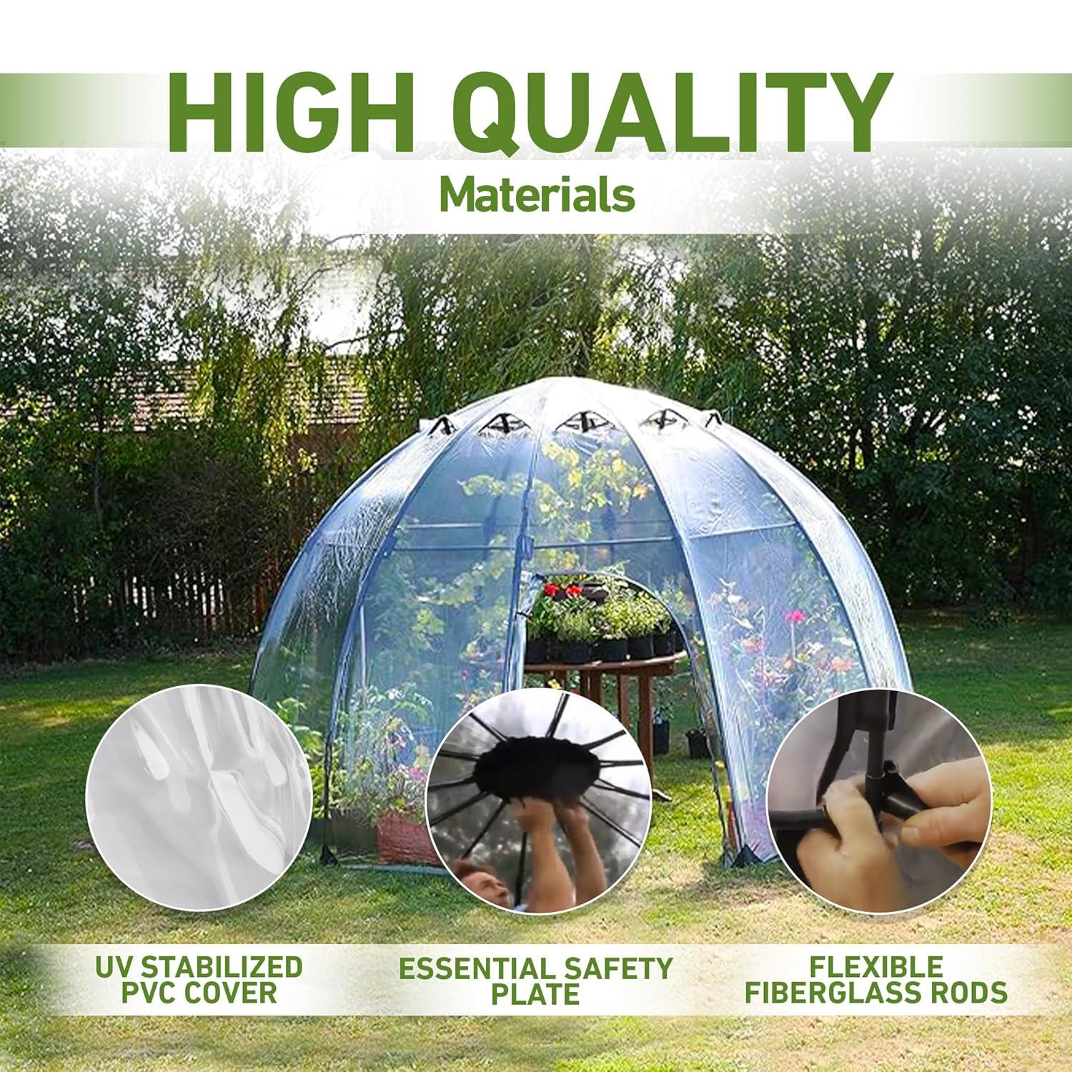 Haxnicks 11.5 Ft. W x 11.5 Ft. D Large Sunbubble Walk-in Greenhouse