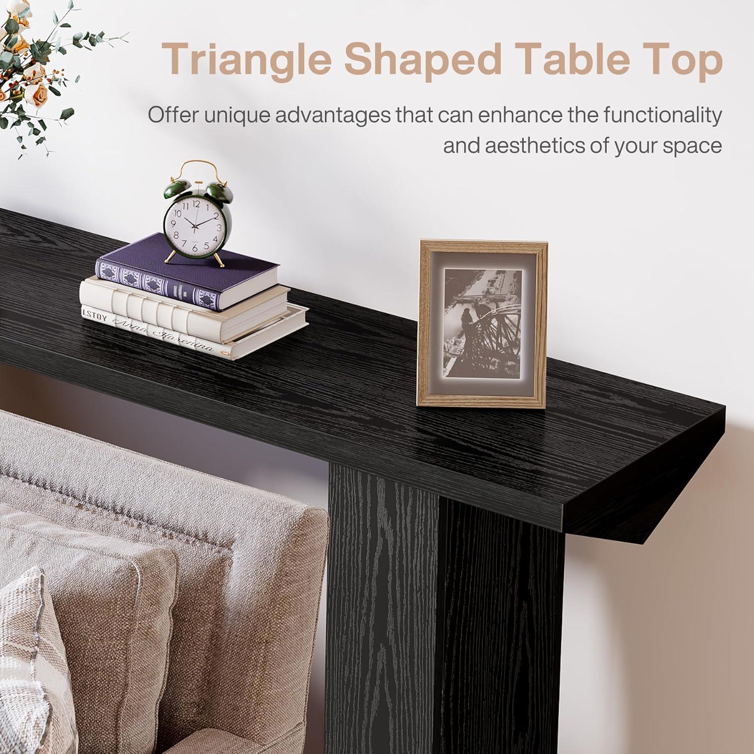 GIODIR 63 Inch Long Console Table, Rustic Wooden Sofa Table Behind Couch, Farmhouse Entryway Table, Industrial Accent Furniture For Entrance, Foyer, Hallway, Living Room