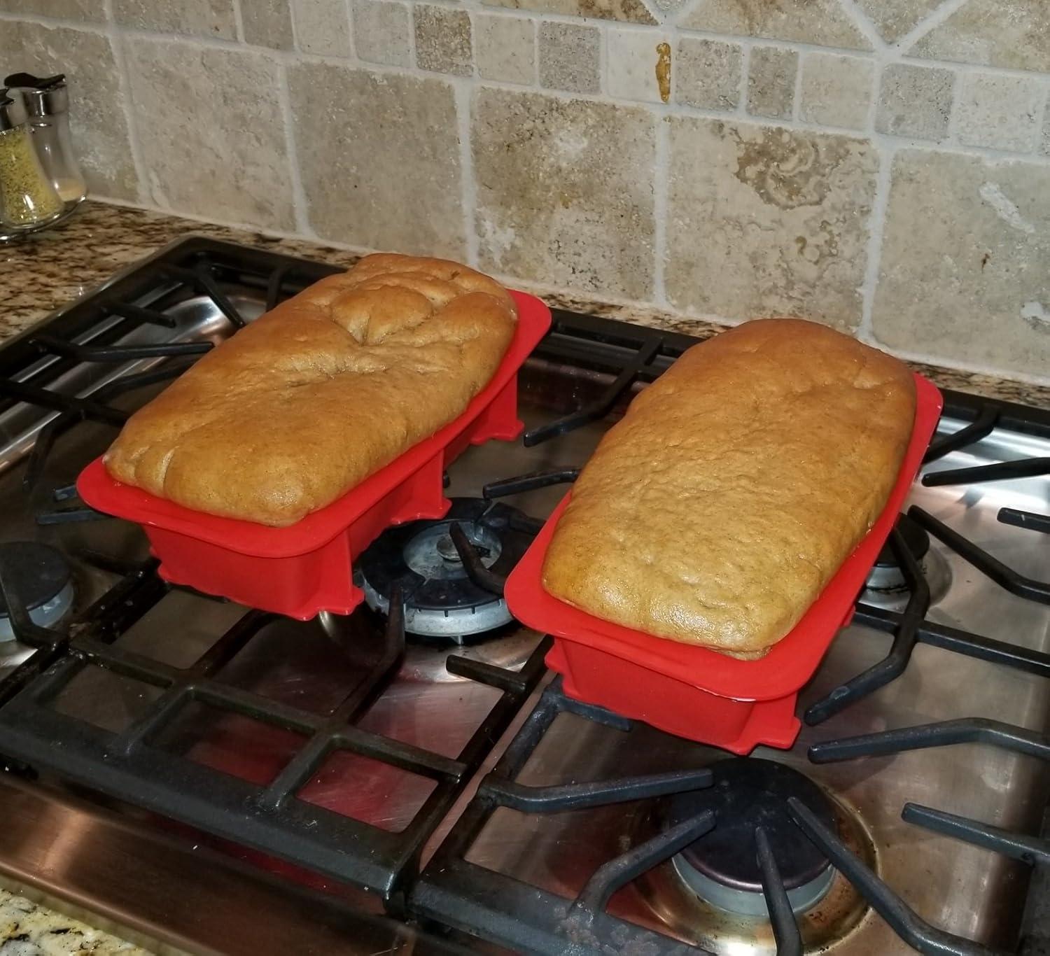 Silicone Large Bread Pan Set - Non-Stick 2PCS Baking Mold for Homemade Cakes, Breads, and Quiche | Premium Kitchen Pan | Dishwasher Safe 9.25L x 3.9W