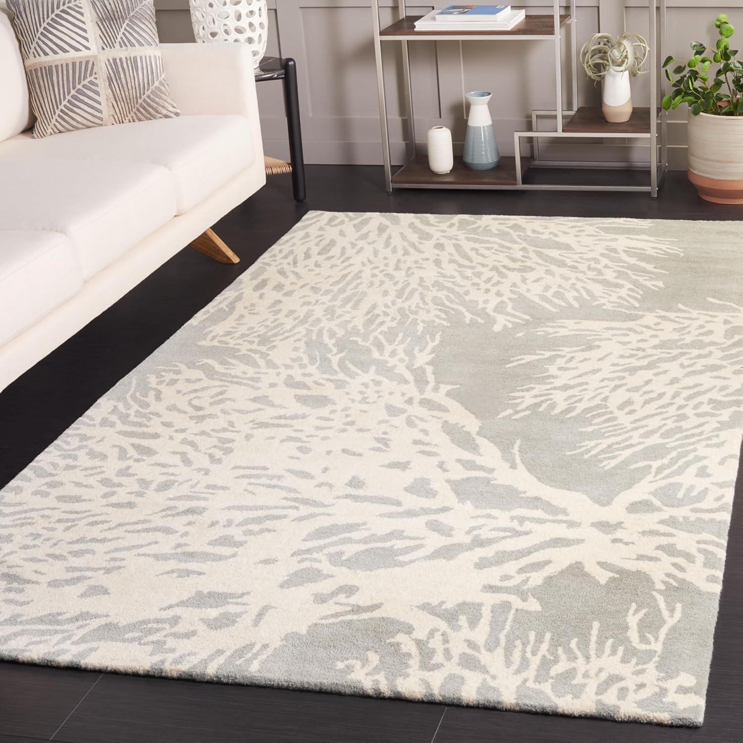 Bella BEL115 Hand Tufted Area Rug - Grey/Ivory - 4'x6' - Safavieh.