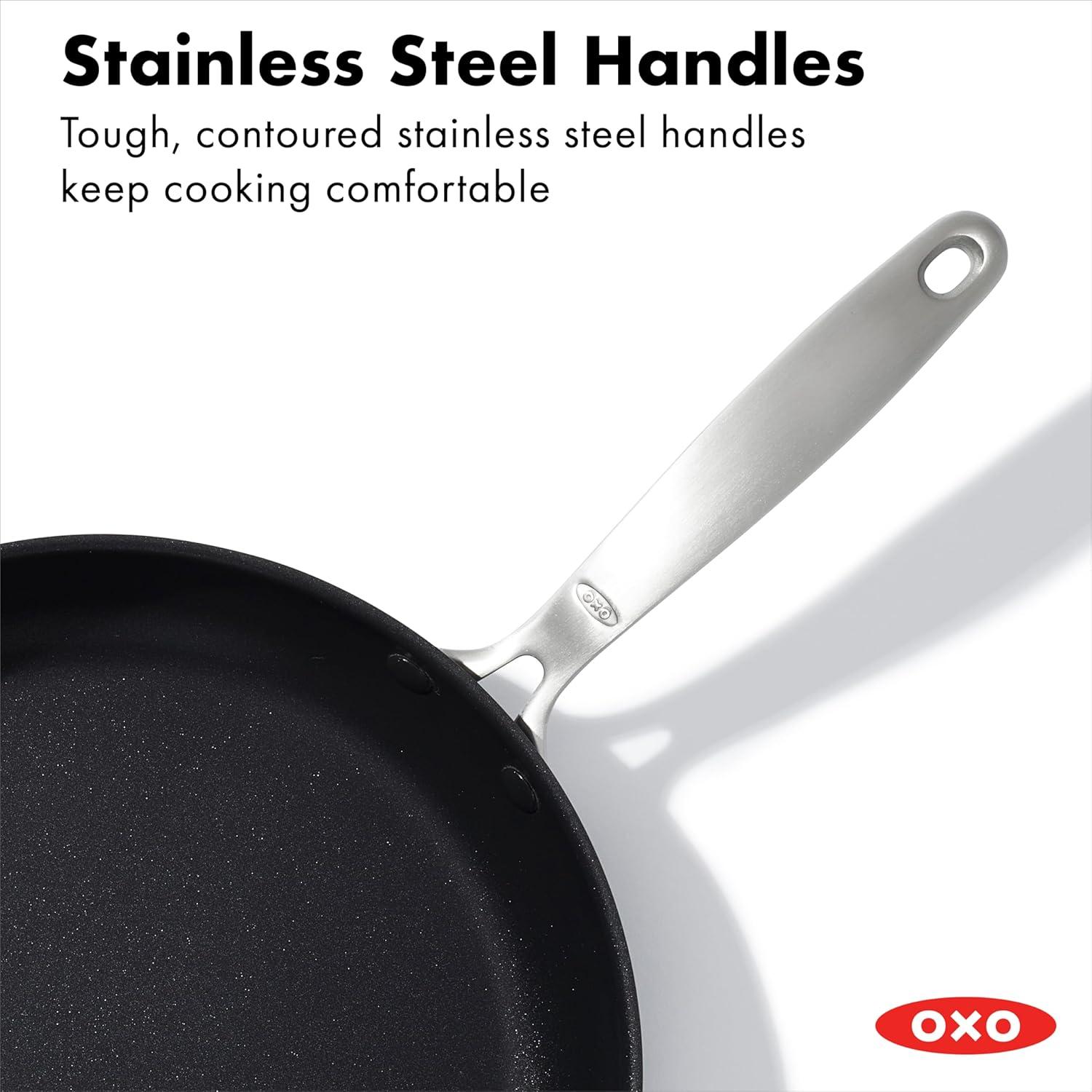 12-Inch Black Aluminum Nonstick Frying Pan with Glass Lid