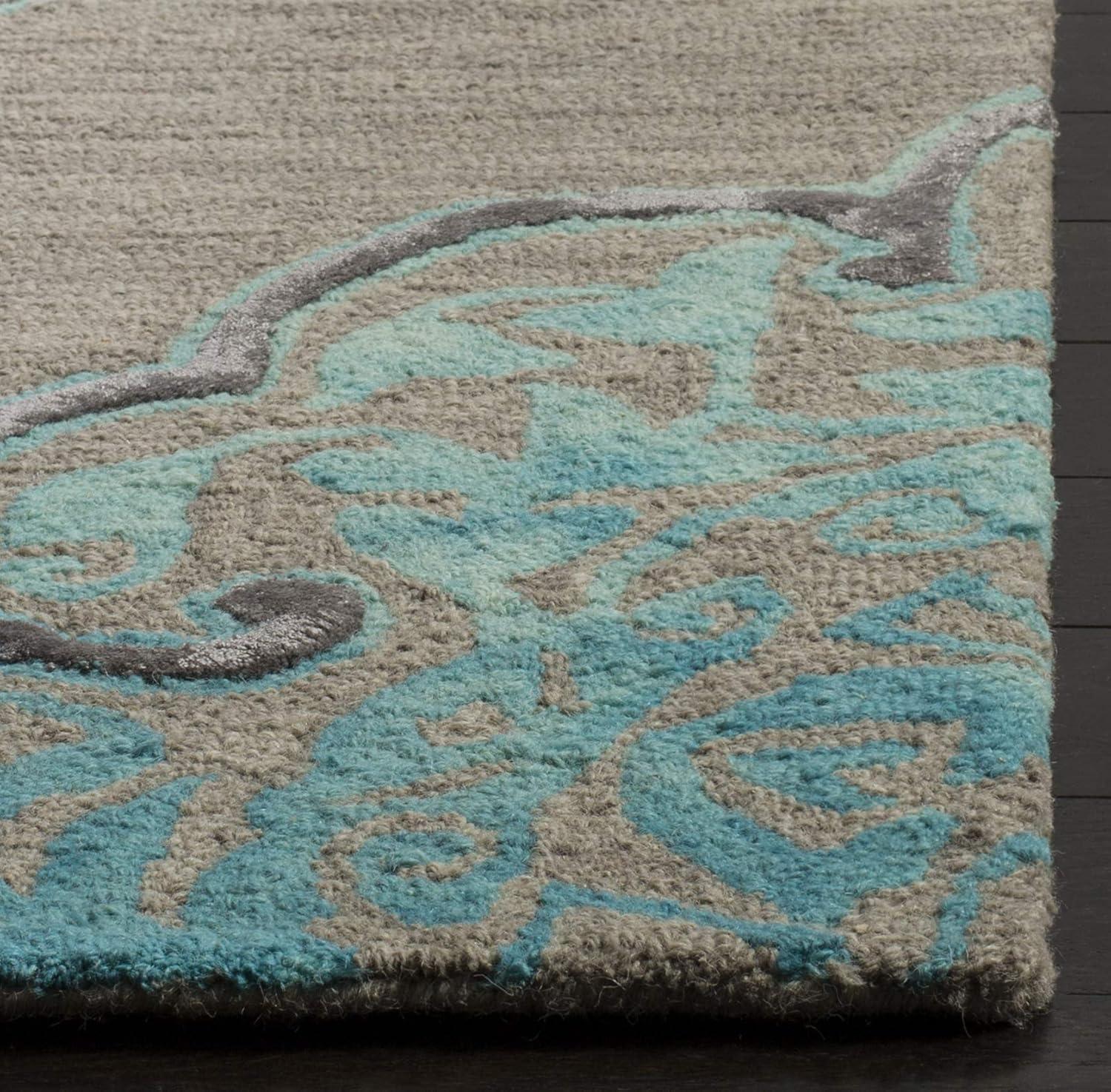 Dip Dye DDY510 Hand Tufted Indoor Area Rug - Grey/Turquoise - 6'x9' - Safavieh