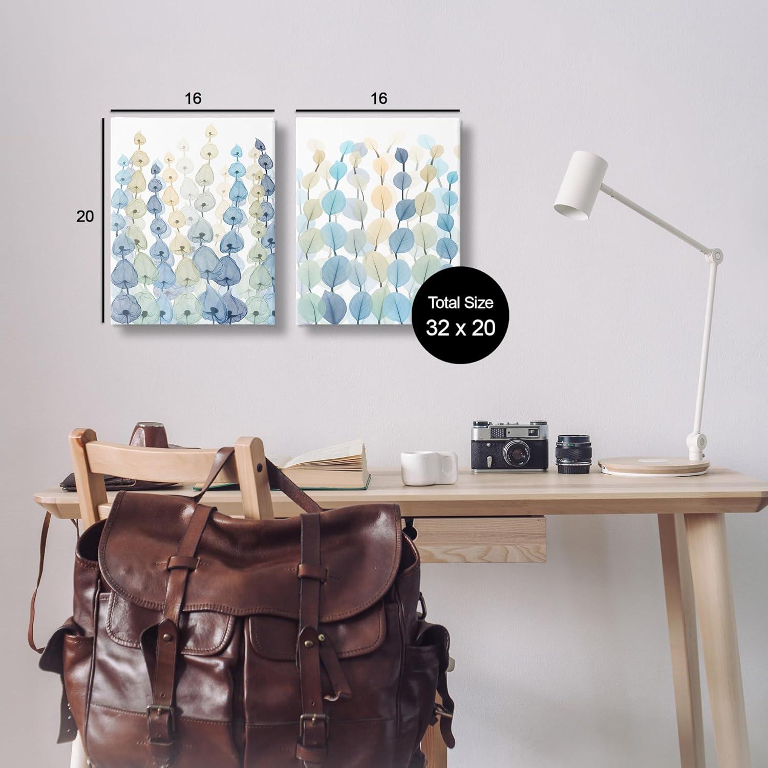 Stupell Industries Seaweeds And Ocean Plants Blue Green Pattern Designs Gallery Wrapped Canvas Wall Art 2pc Set, 16 x 20
