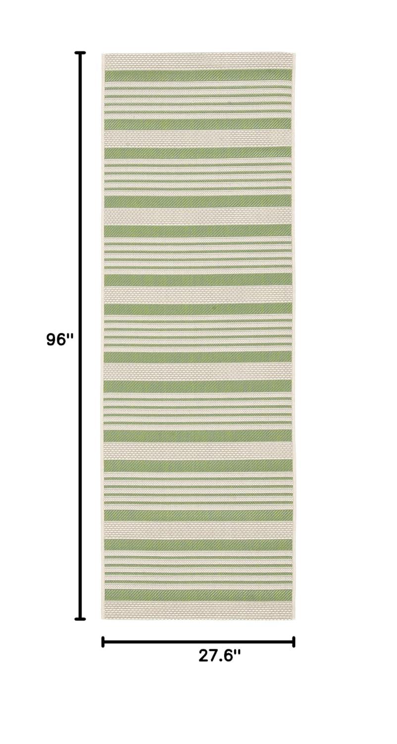 Courtyard CY6062 Power Loomed Indoor/Outdoor Runner Rug - Green/Beige - 2'3"x8' - Safavieh.