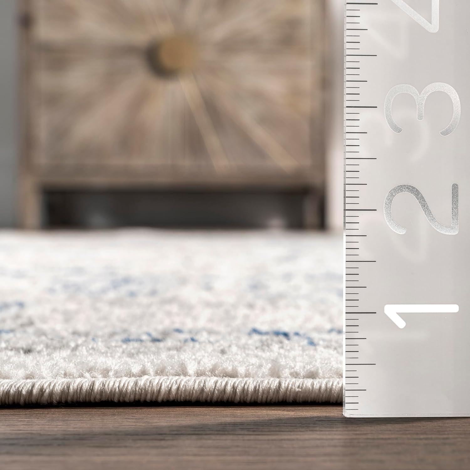 Nuloom Minta Medallion 10x14 Indoor Area Rug for Living Room Bedroom Dining Room Kitchen, Blue/Off White