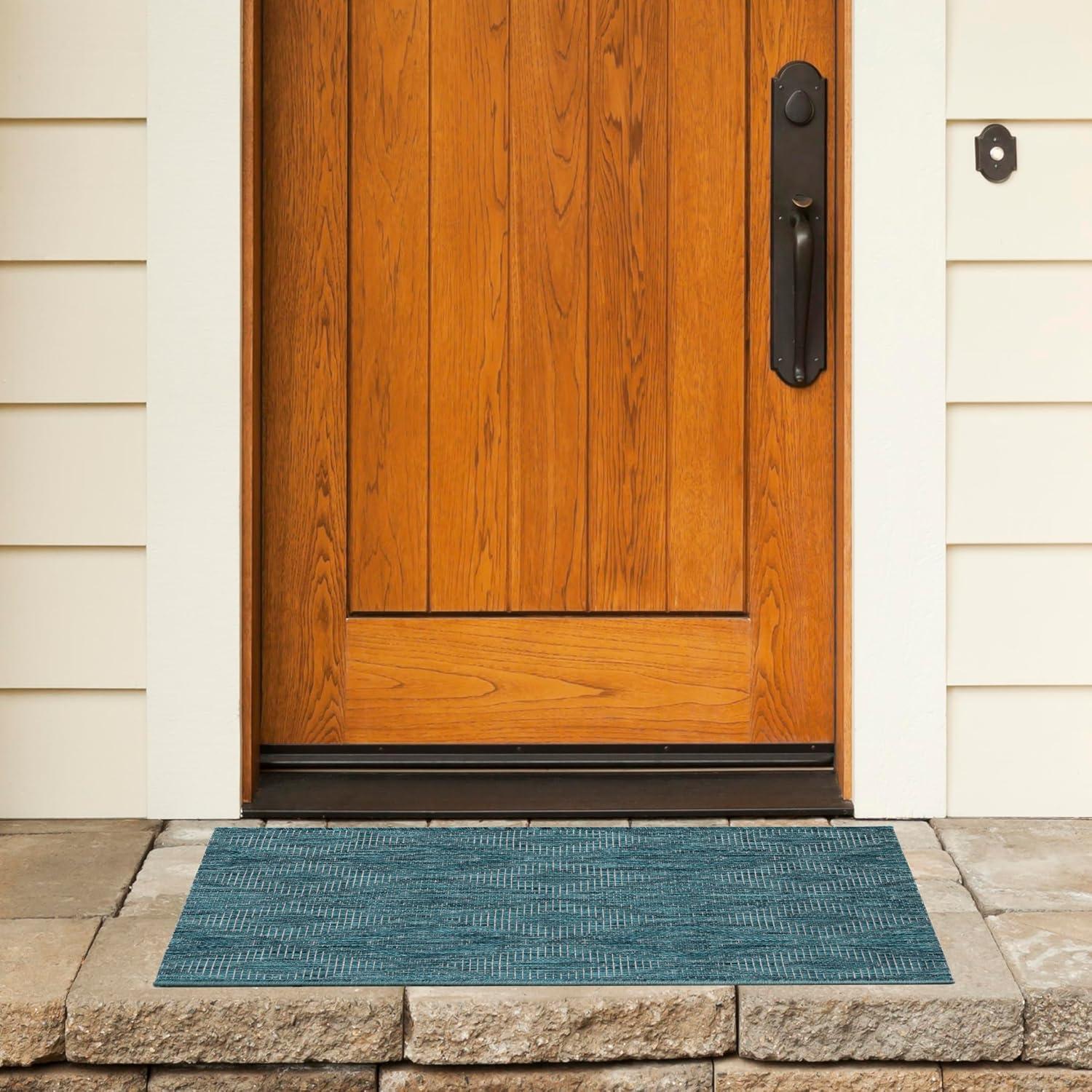 Courtyard CY8522 Power Loomed Indoor and Outdoor Accent Rug - Navy/Navy - 2'x3'7" - Safavieh