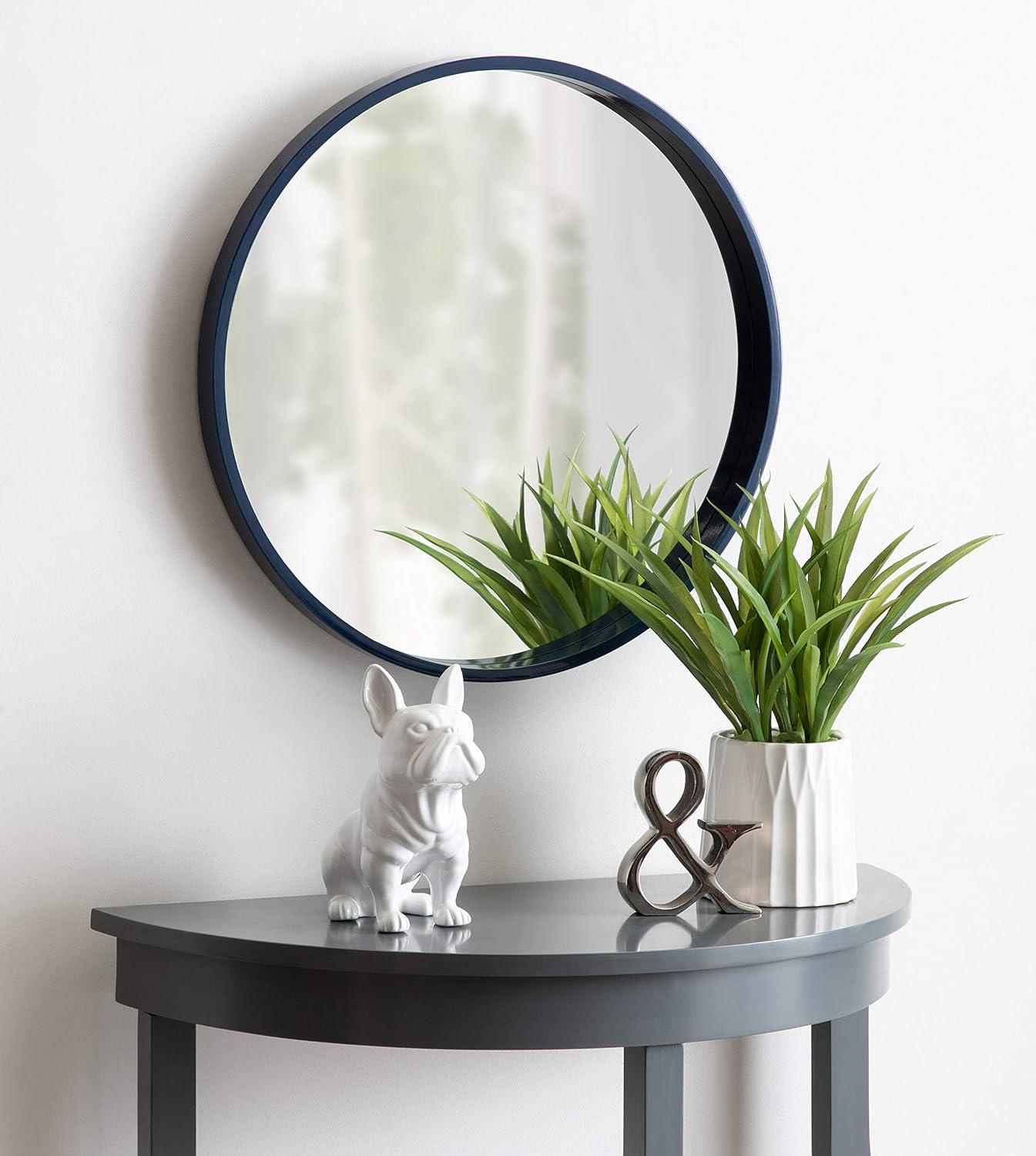 Travis Round Wood Accent Wall Mirror - Kate and Laurel All Things Decor