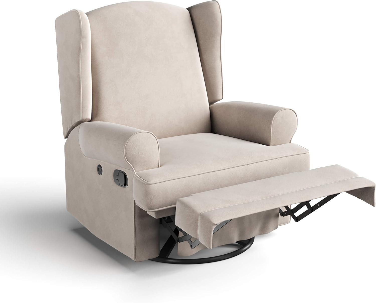 Serenity Swivel Reclining Glider Rocking Chair with USB