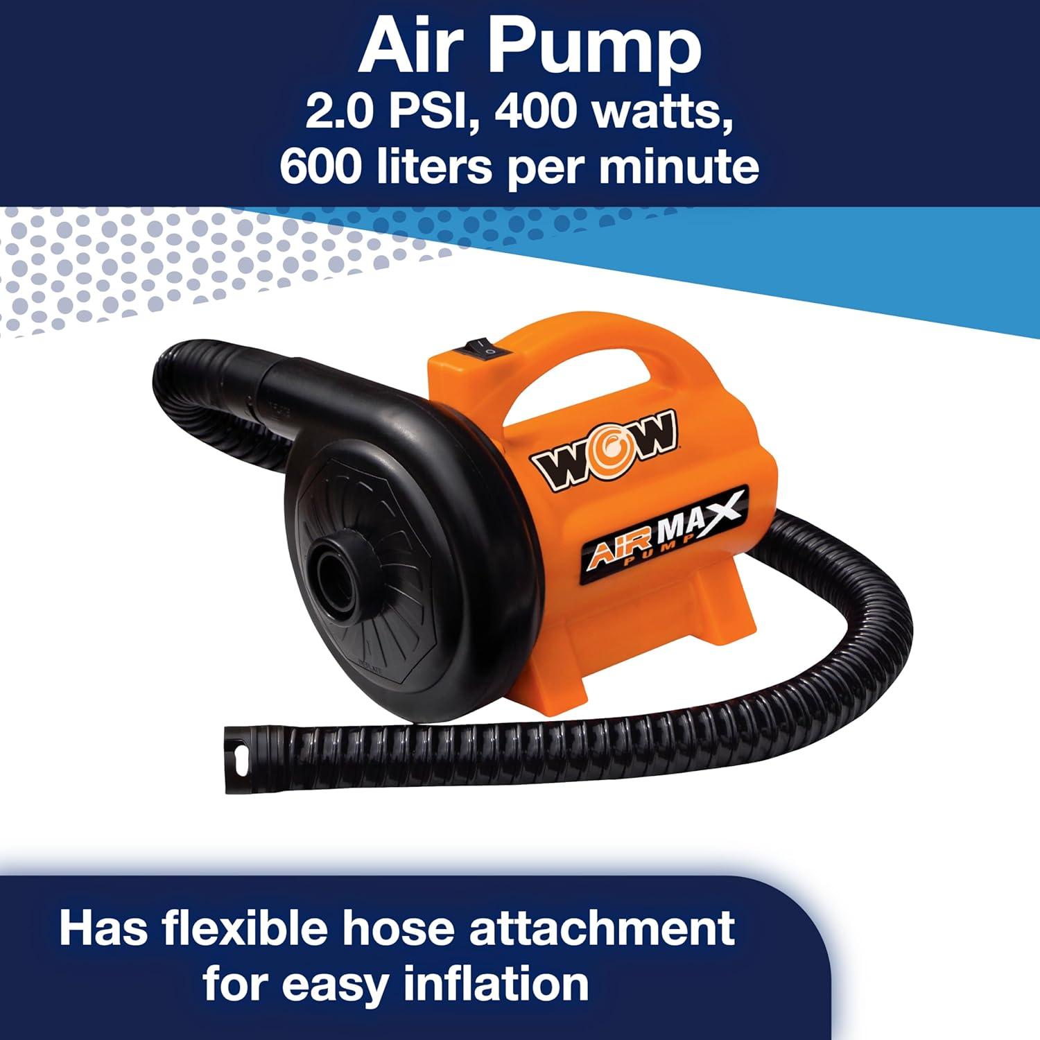 Wow Sports 120V Air Max Pump with 12' Power Cord, 1 Piece for Watersports inflatables