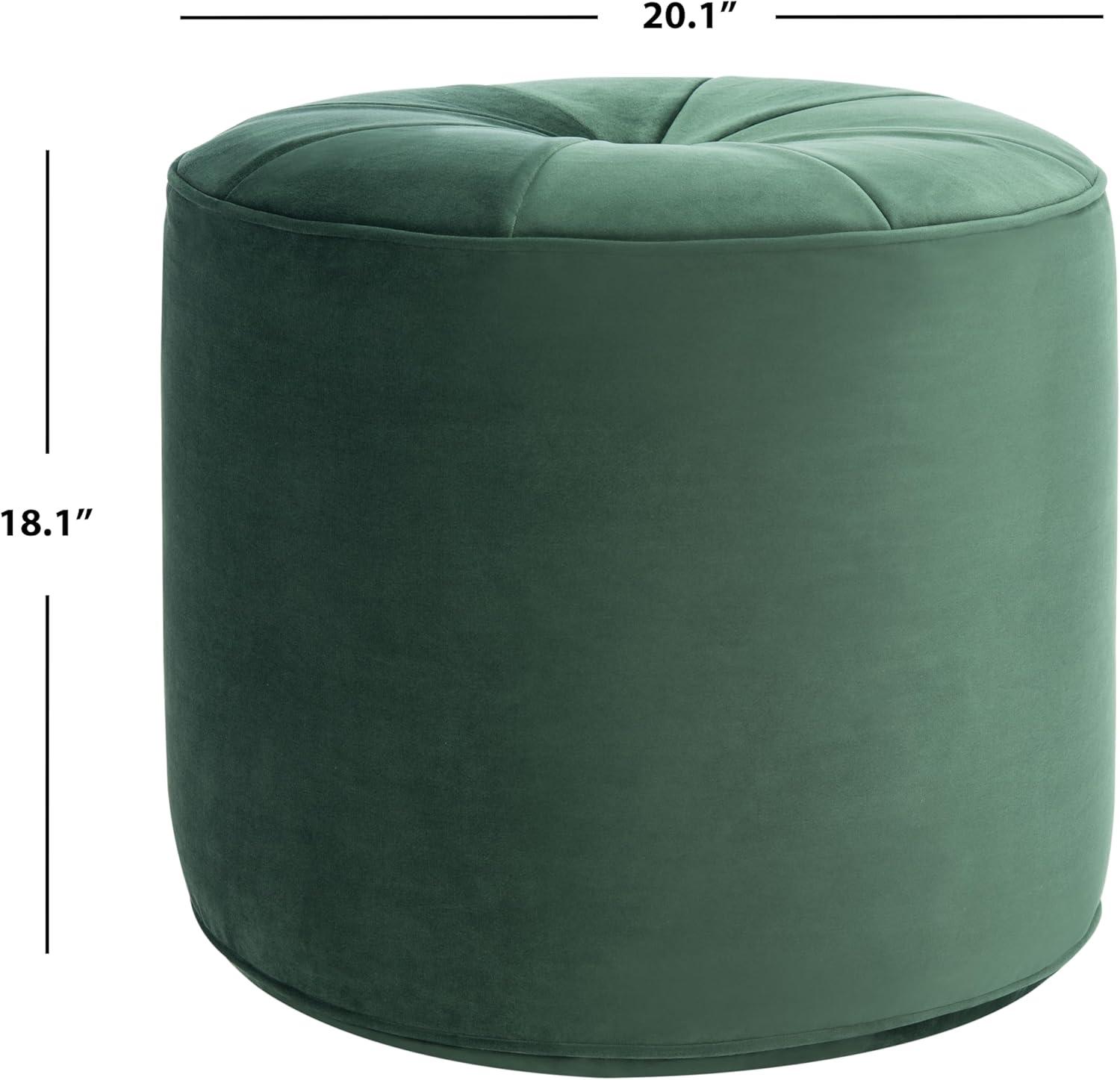 SAFAVIEH Hawkem Modern Velvet Ottoman, Orange