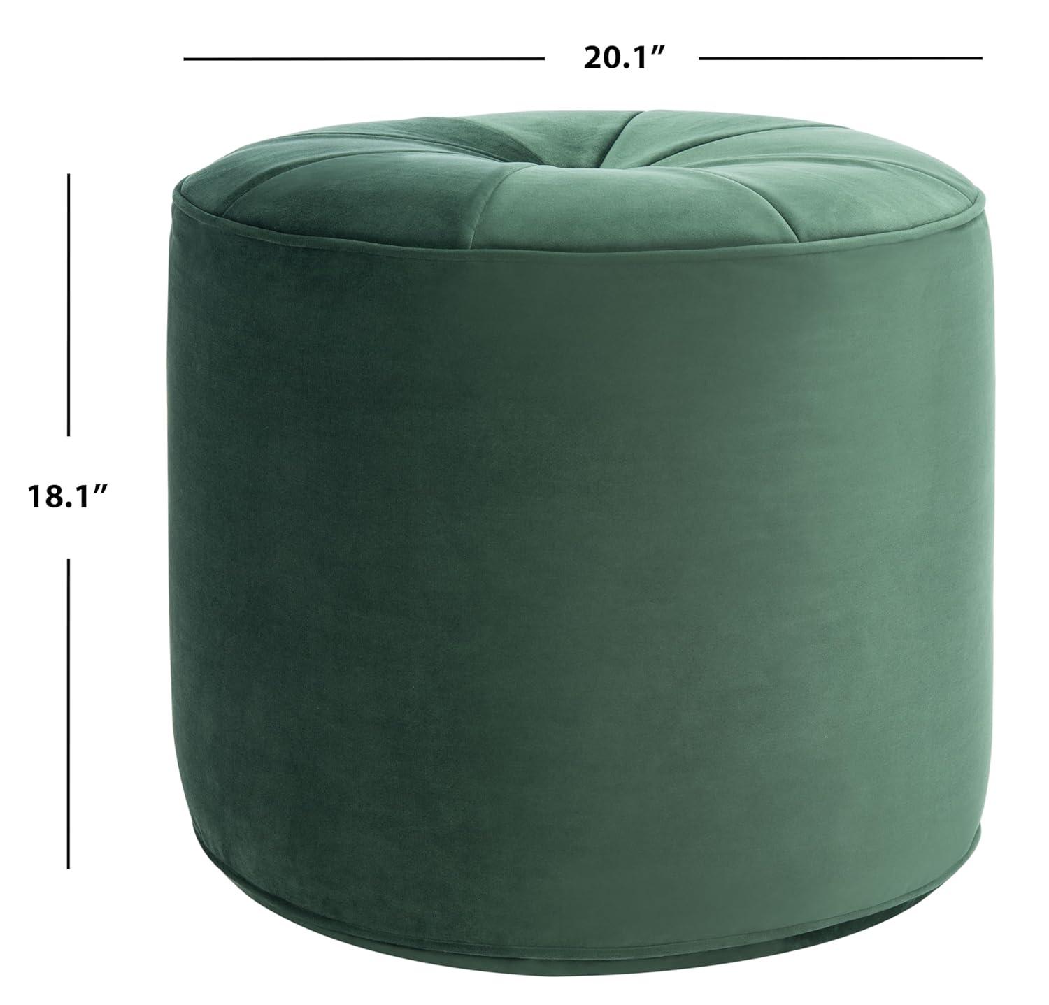 SAFAVIEH Hawkem Modern Velvet Ottoman, Orange