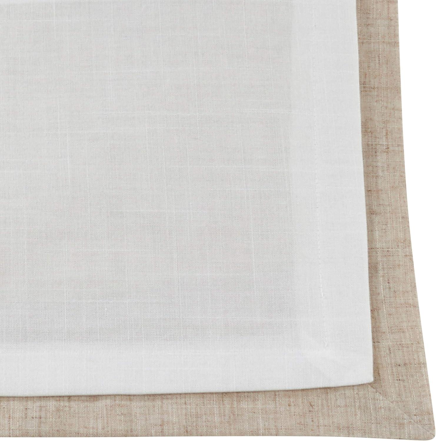 SARO 1982.I67S 67 in. Square Layered Design Tablecloth - Ivory