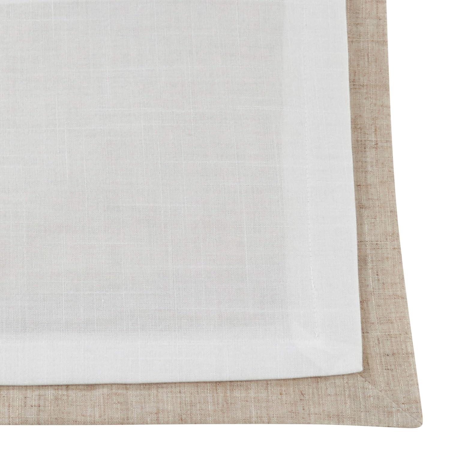 SARO 1982.I67S 67 in. Square Layered Design Tablecloth - Ivory