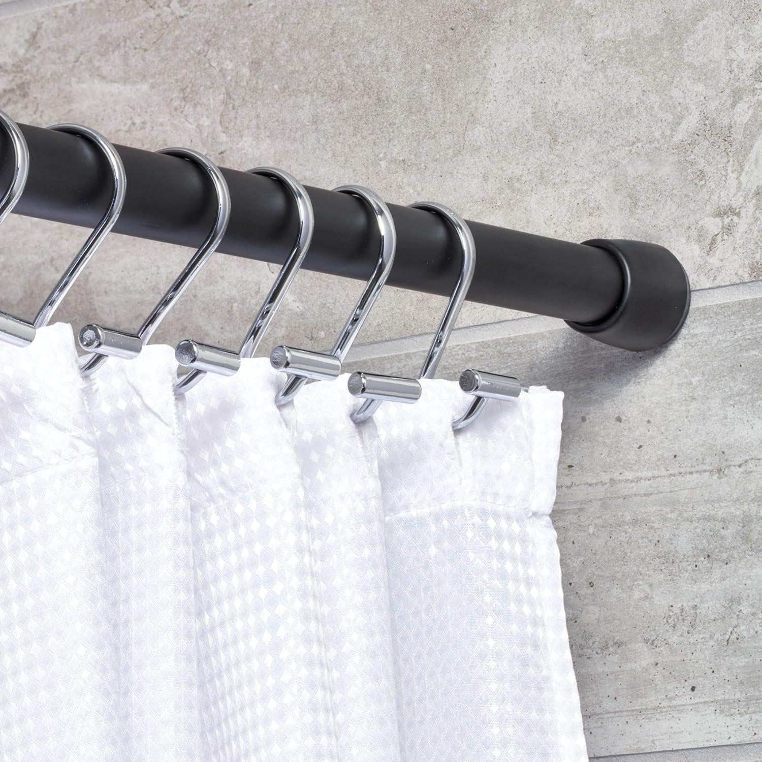 iDESIGN Metal T Bar Shower Curtain Hooks Set of 12 Chrome