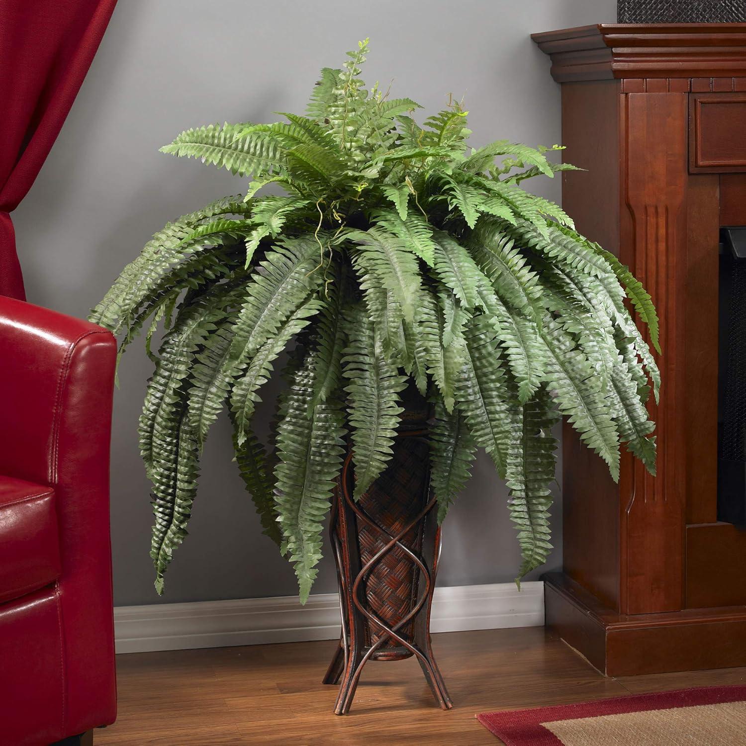 Nearly Natural Boston Fern with Stand Artificial Plant