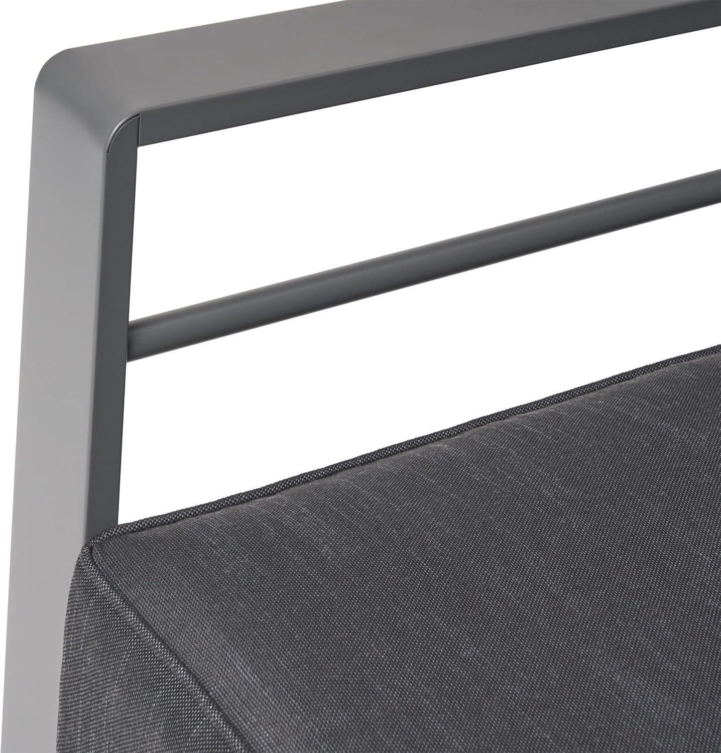 Grady Outdoor Aluminum Club Chairs with Water Resistant Cushions, Set of 2, Grey, Dark Grey