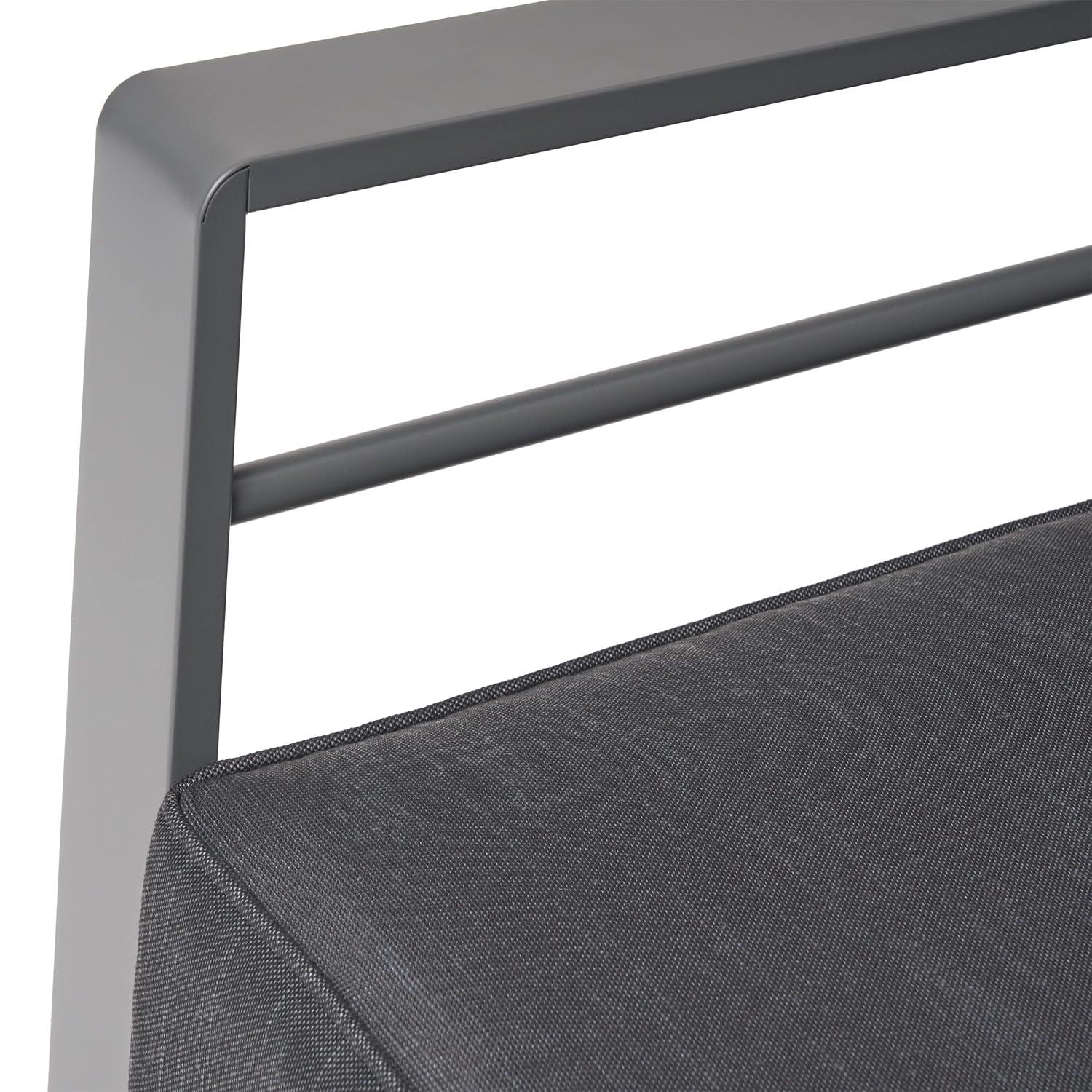 Grady Outdoor Aluminum Club Chairs with Water Resistant Cushions, Set of 2, Grey, Dark Grey