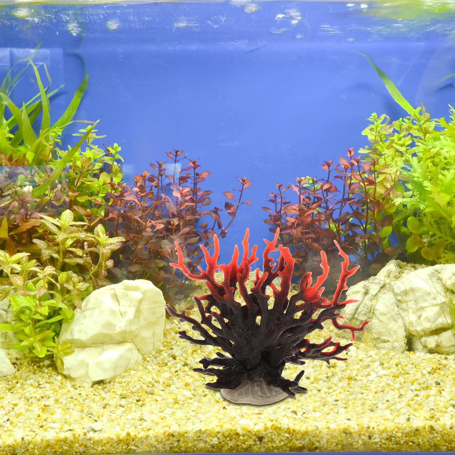 Unique Bargains Colorful Coral Reef Decor Mini Faux Coral Decor for Aquarium Decorations 6.5"x5.83" 1 Pcs White