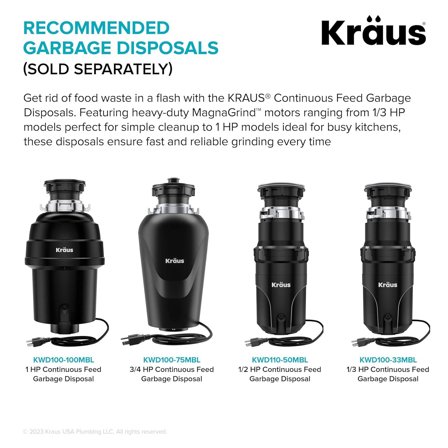 Kraus KWT311-15 KRAUS® Kore 15" Drop In / Top Mount Workstation 16 Gauge Single Bowl Stainless Steel Bar Kitchen Sink with Accessories