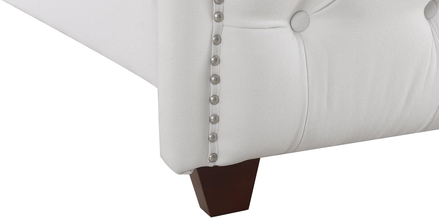 Marcella Tufted Wingback King Bed Bright White