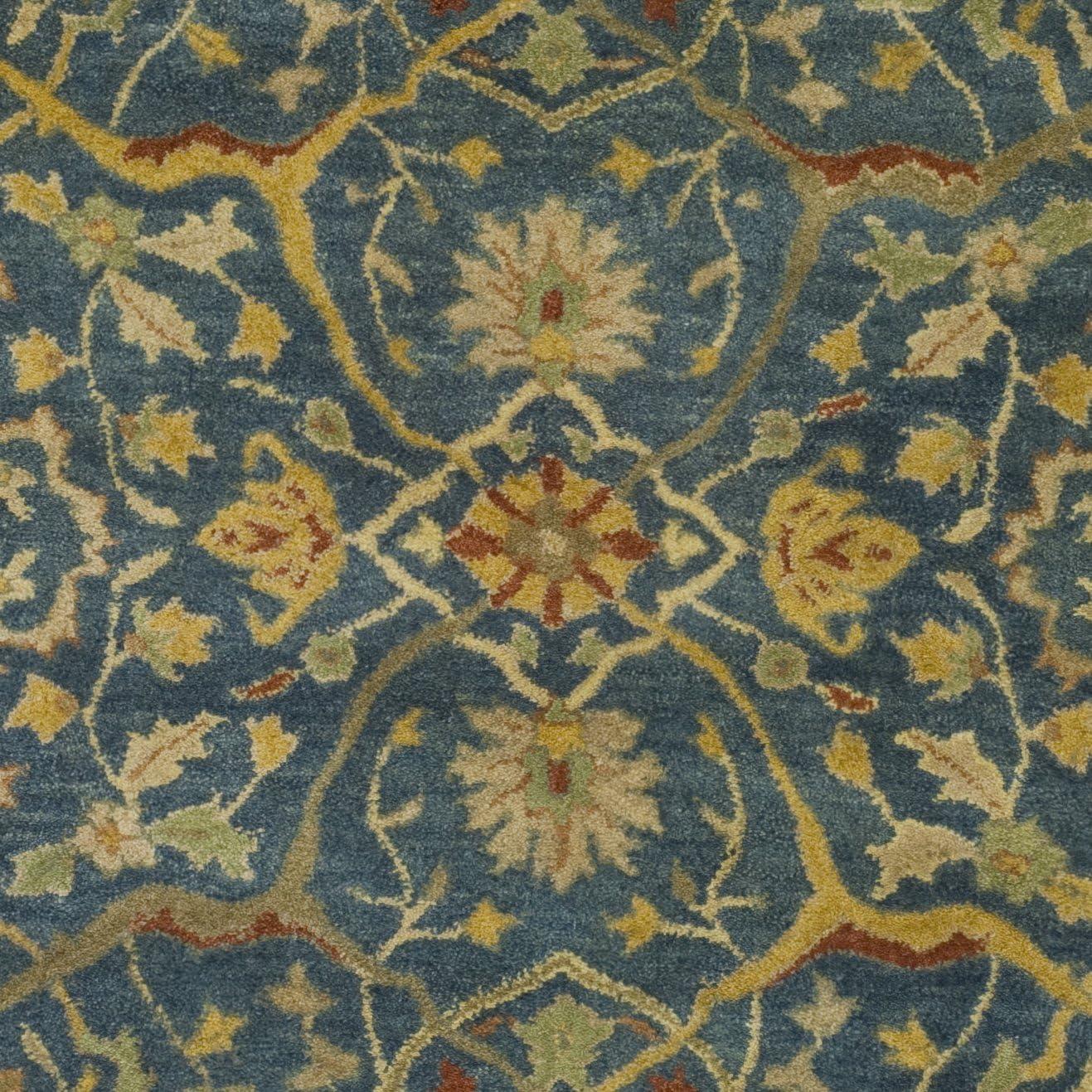 SAFAVIEH Antiquity Collection 4'6" x 6'6" Oval Blue AT14E Handmade Traditional Oriental Premium Wool Area Rug