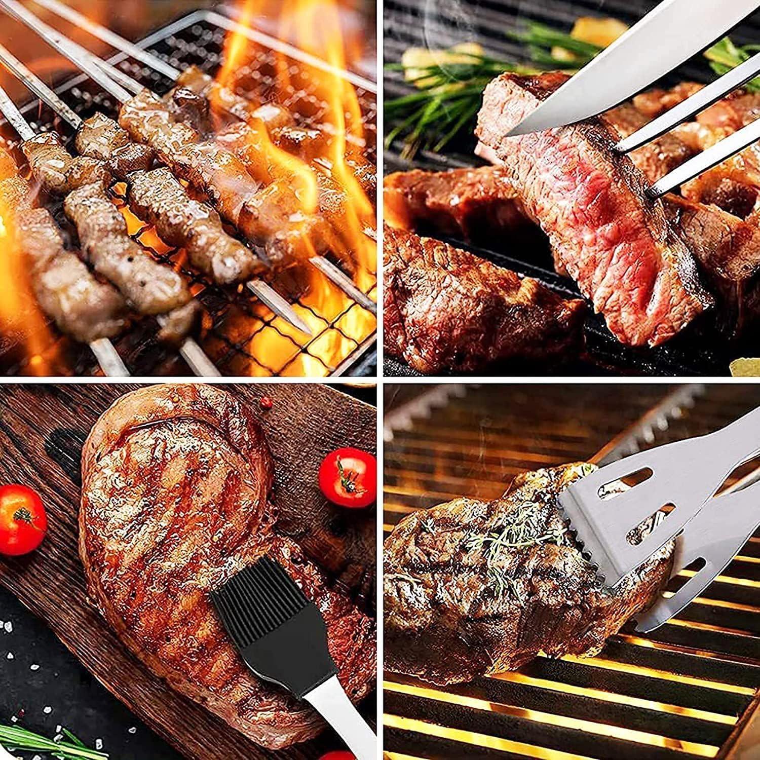 20-Piece Stainless Steel BBQ Grill Tool Set with Carrying Case