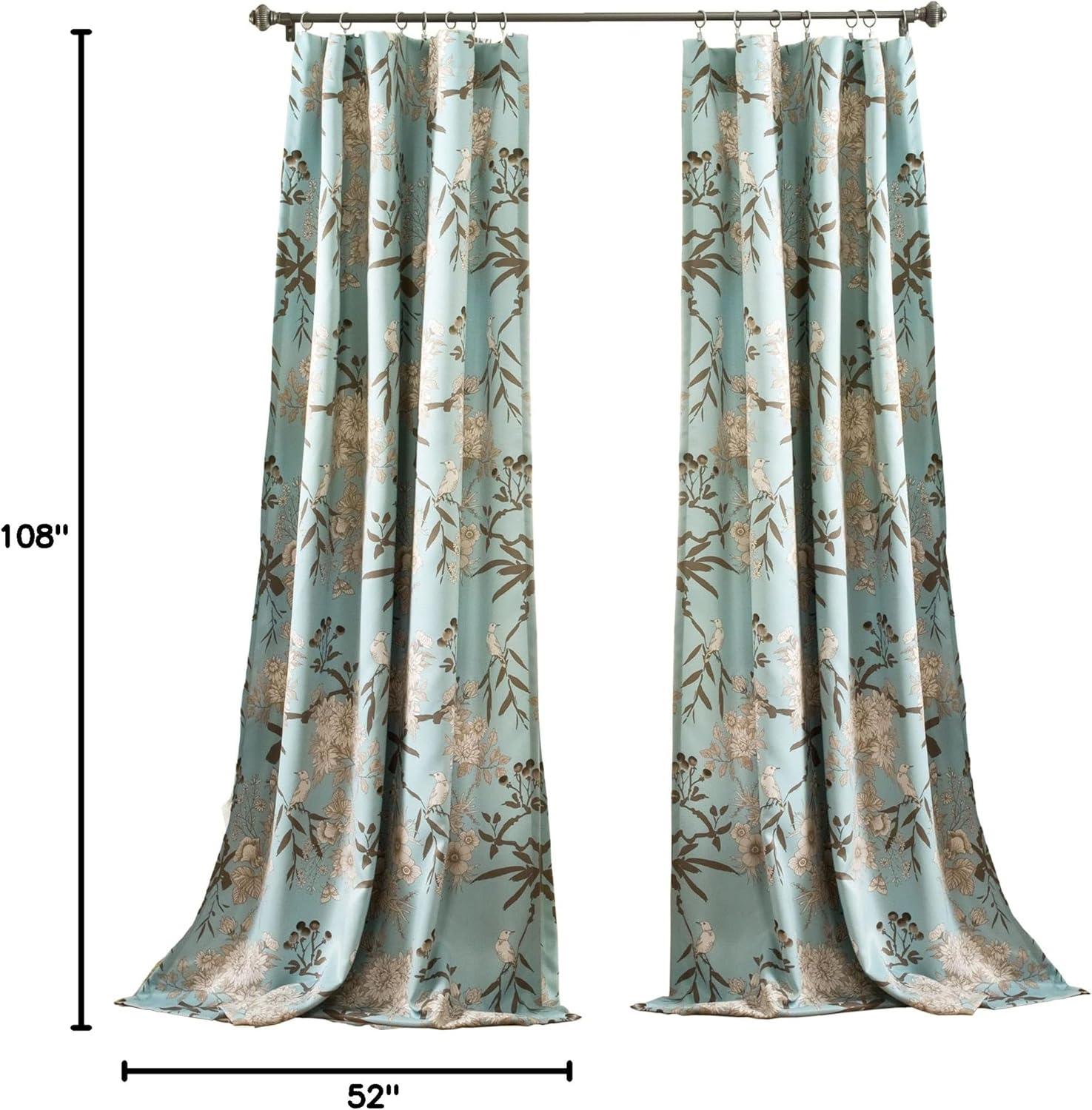 Botanical Garden Polyester Room Darkening Curtain Pair (Set of 2)