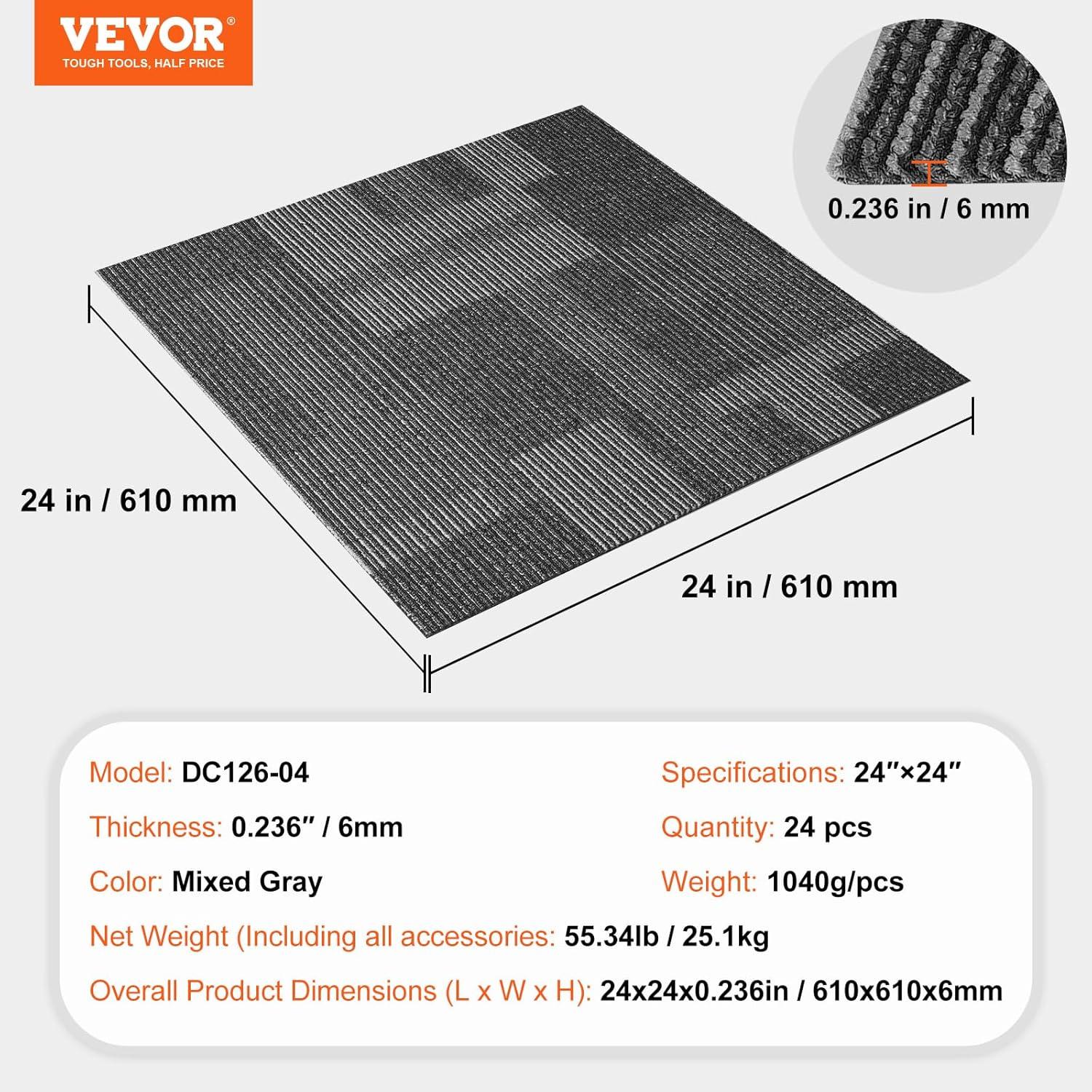 24'' W x 24'' L Level Cut And Loop Polyester Carpet Tile