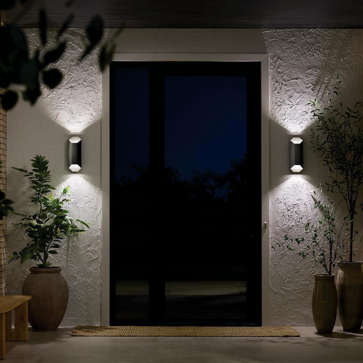 Estella Black Metal Dimmable LED Outdoor Wall Light