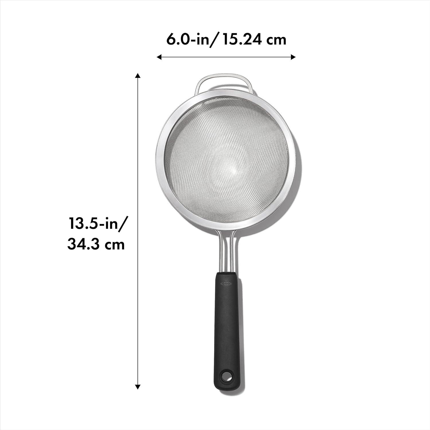 Black Stainless Steel Double Rod Mesh Strainer