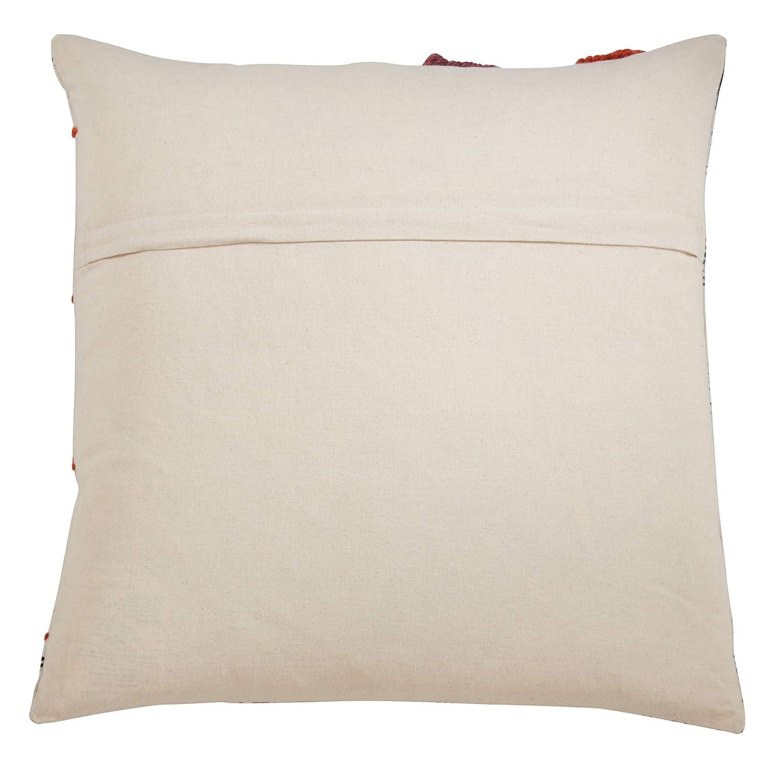Saro Lola Collection Appliqued Cotton Pillow Cover