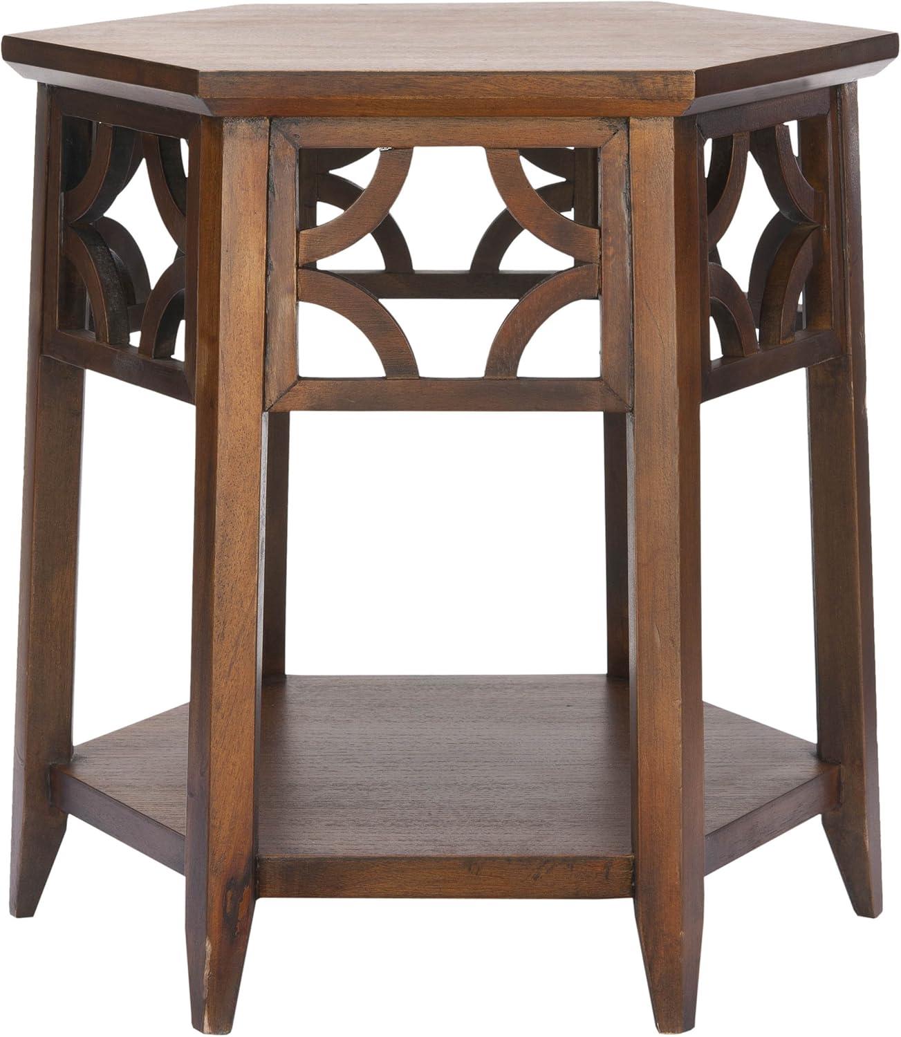 Connor Hexagon End Table - AMH4602A - Brown - Safavieh Couture