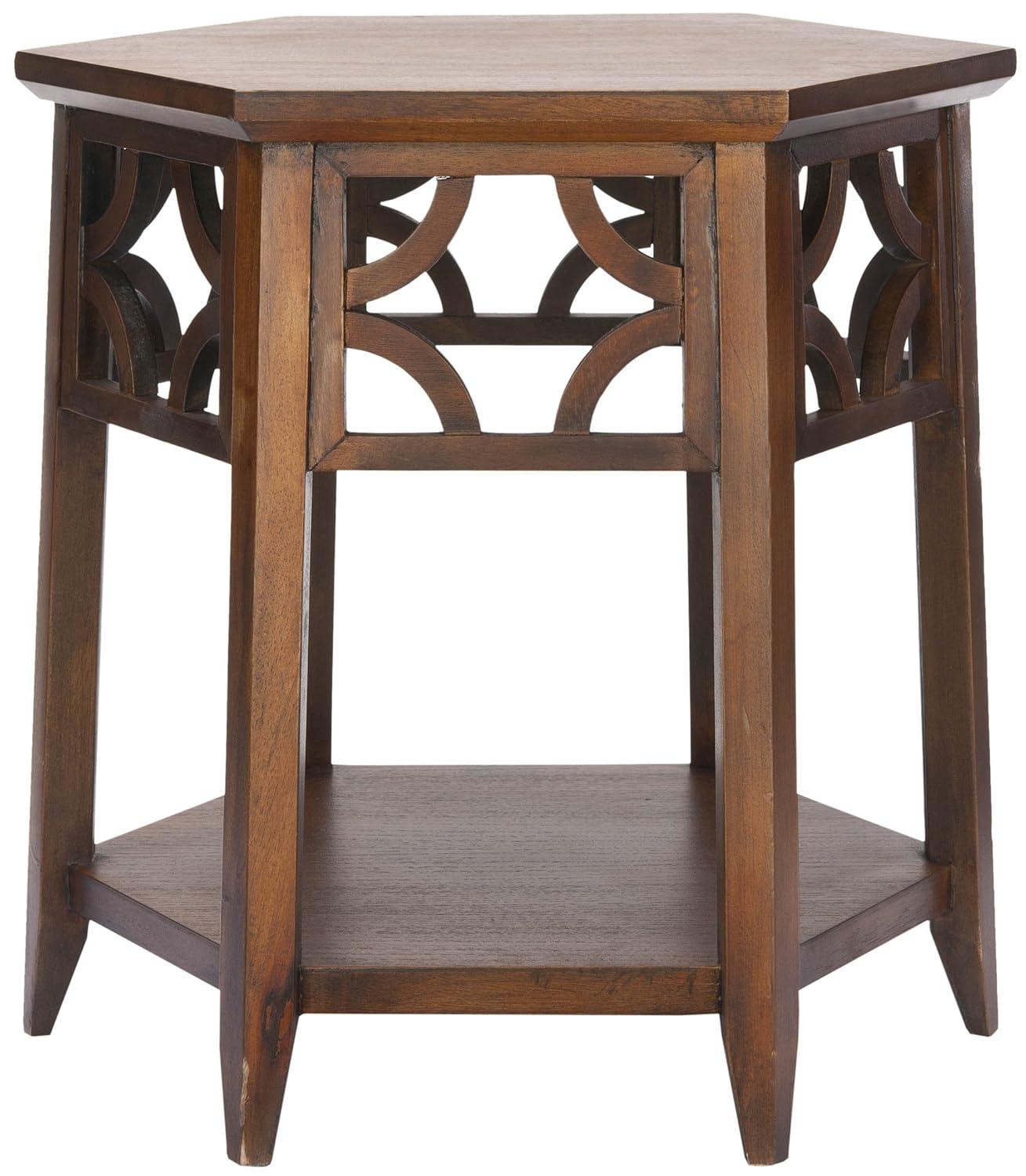 Connor Hexagon End Table - AMH4602A - Brown - Safavieh Couture