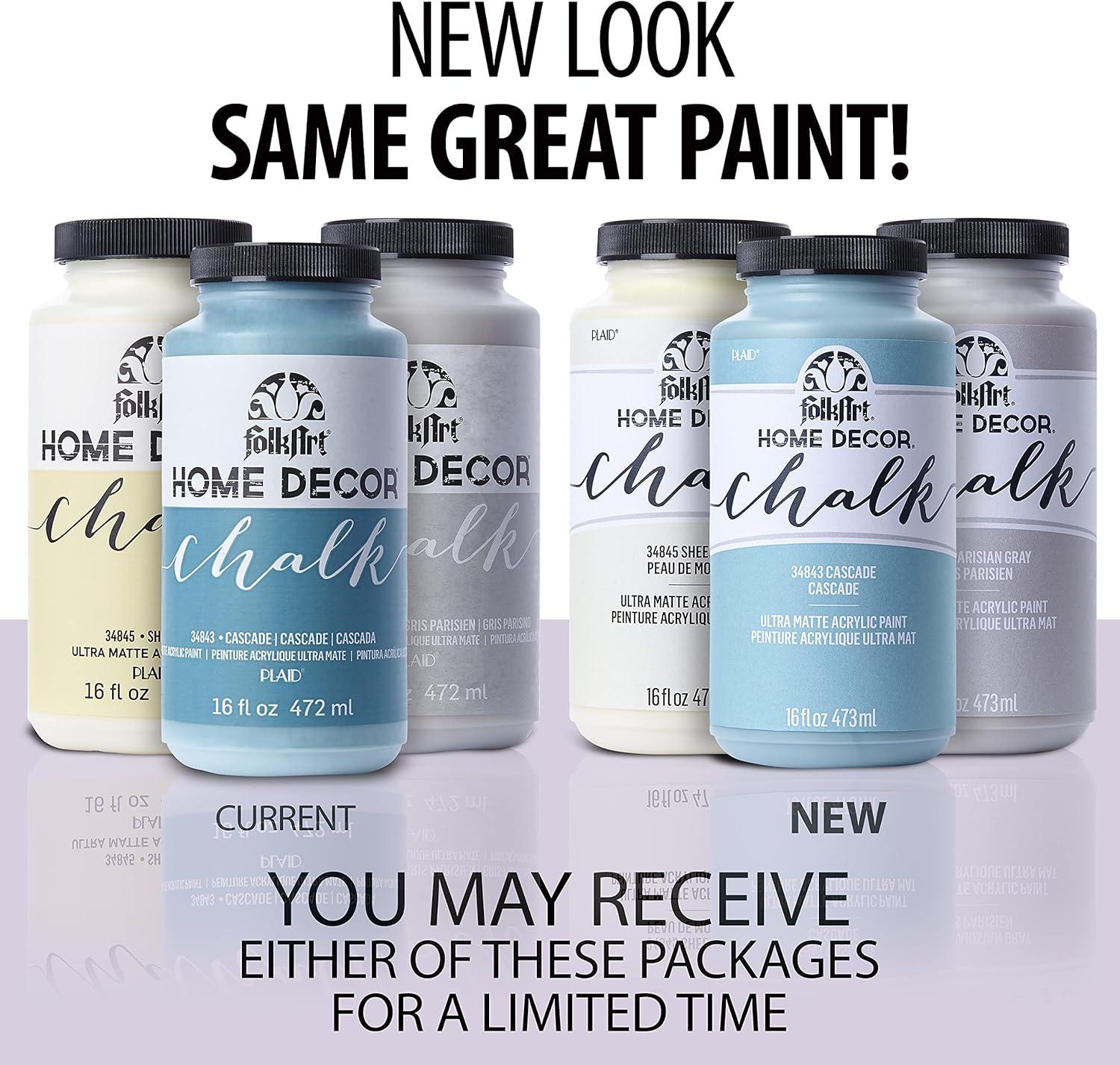 FolkArt Home Décor Chalk Acrylic Craft Paint, Parisian Gray, Ultra Matte Finish, 16 fl oz