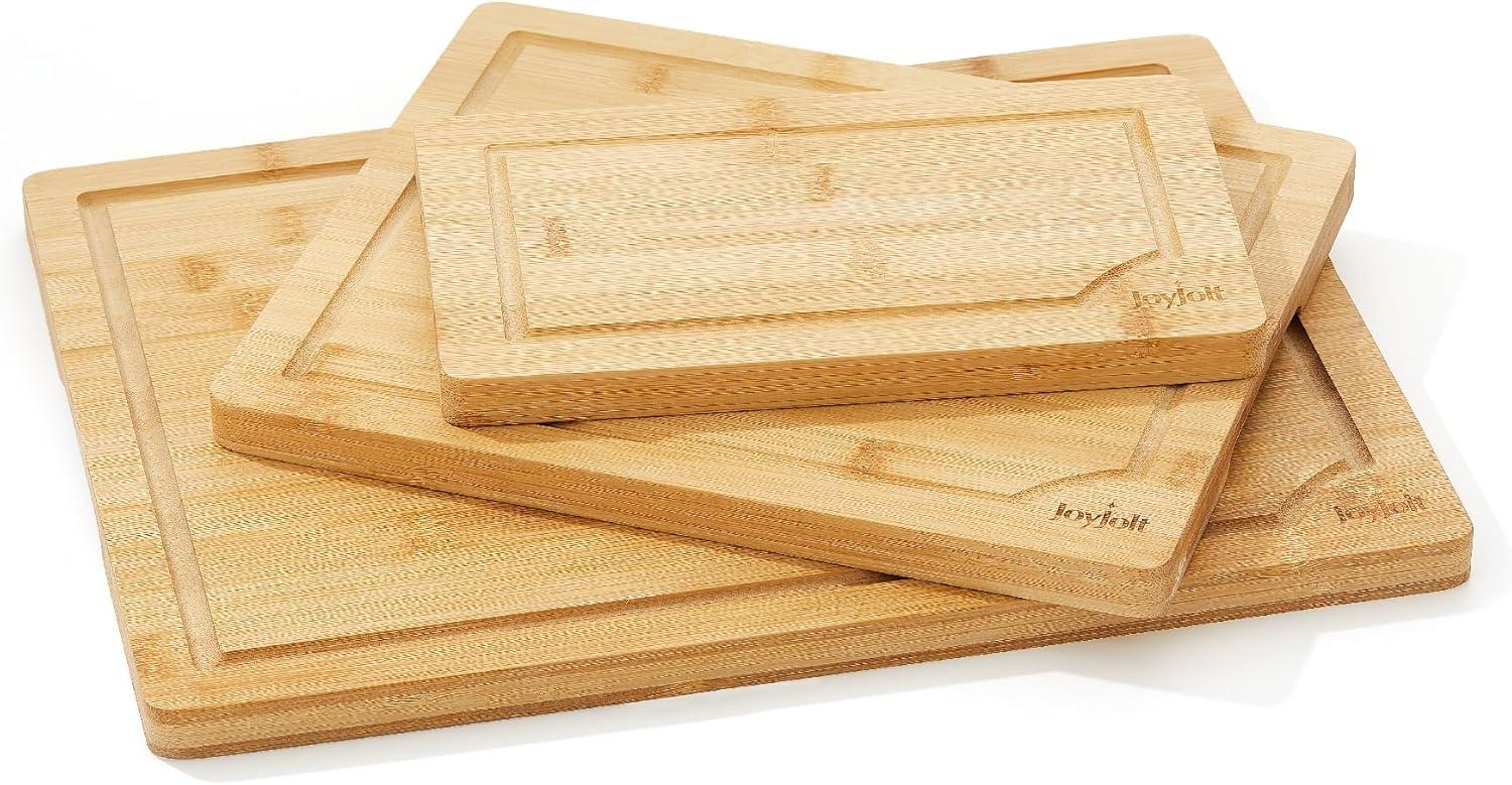 Joyjolt Bamboo 3 Piece Cutting Board Set