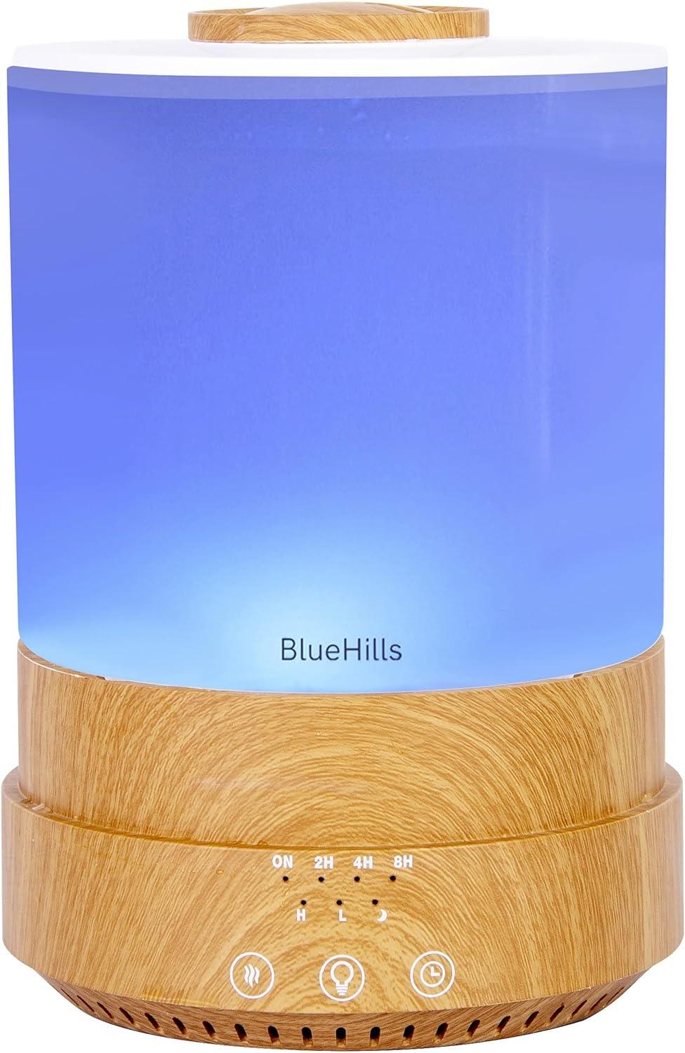 BlueHills Premium 2500 ml XL Essential Oil Diffusers for Large Room Aromatherapy fragrance Diffuser Humidifier Combo High Mist Large air Diffuser for Essential Oils for Home Light Wood Grain F005