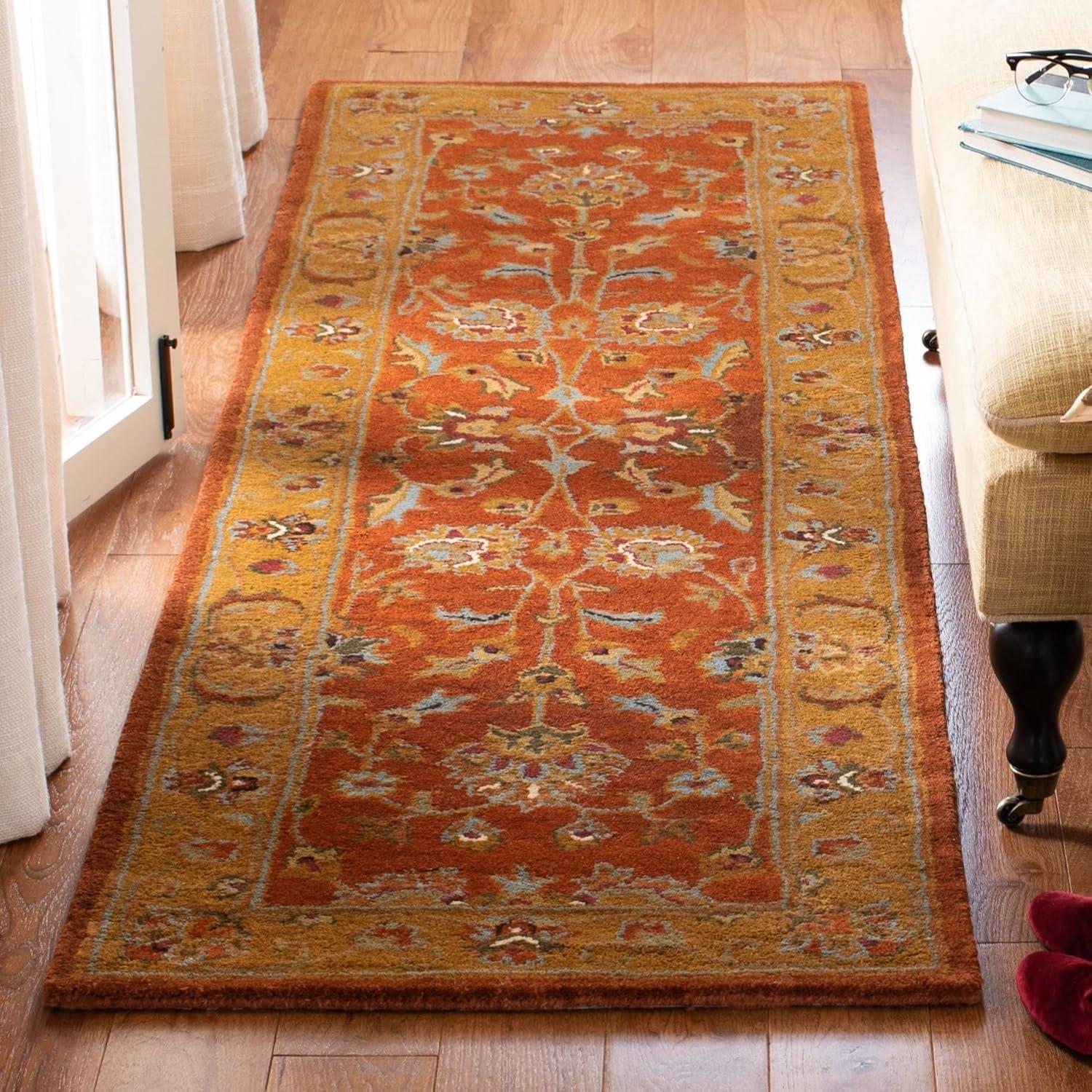 Heritage HG820 Hand Tufted Area Rug - Red/Natural - 8'9"x11'9" - Safavieh.
