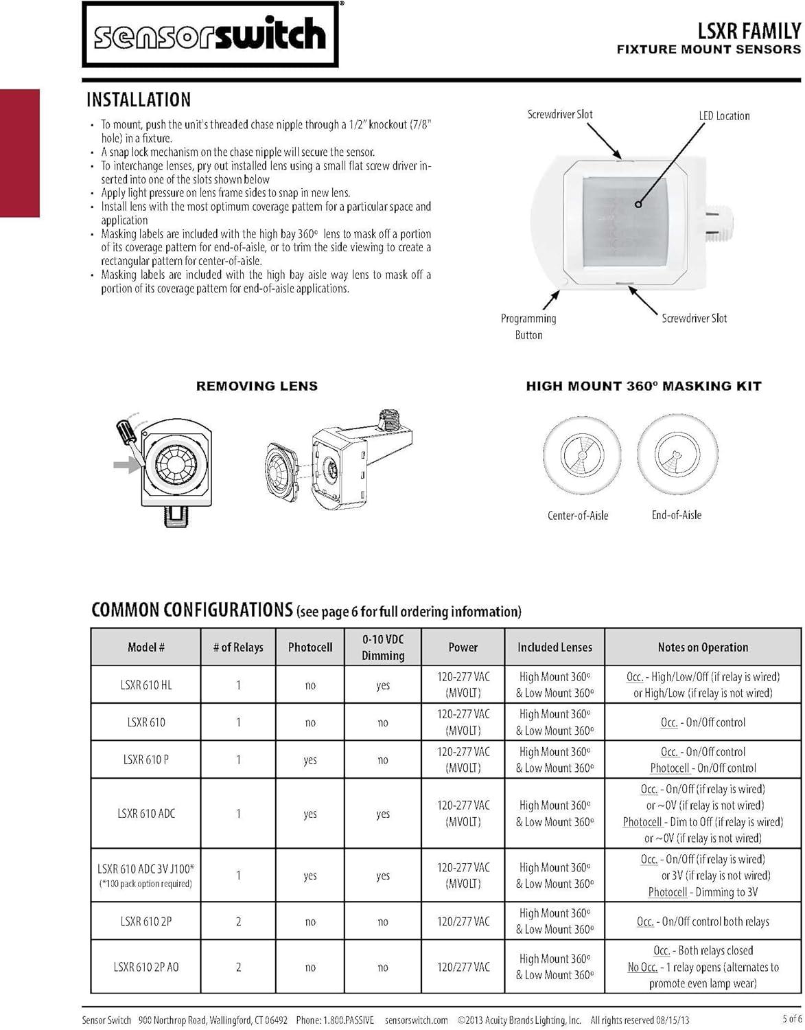 White Industrial Fixture Mount Motion Sensor with PIR Technology