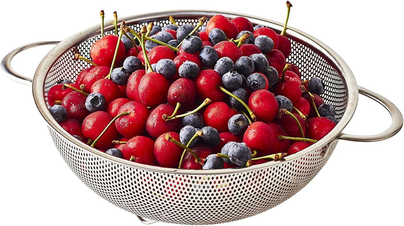 holm 3-Piece Stainless Steel Mesh Micro-Perforated Colander Set (1-Quart, 2.5-Qu