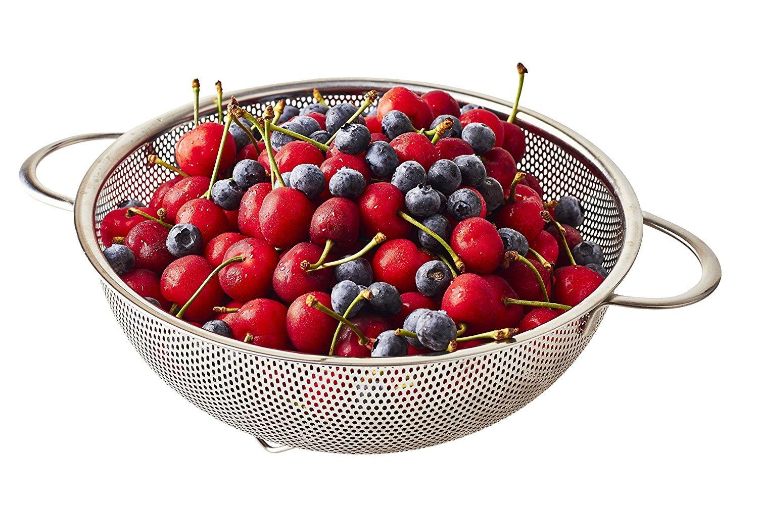 holm 3-Piece Stainless Steel Mesh Micro-Perforated Colander Set (1-Quart, 2.5-Qu